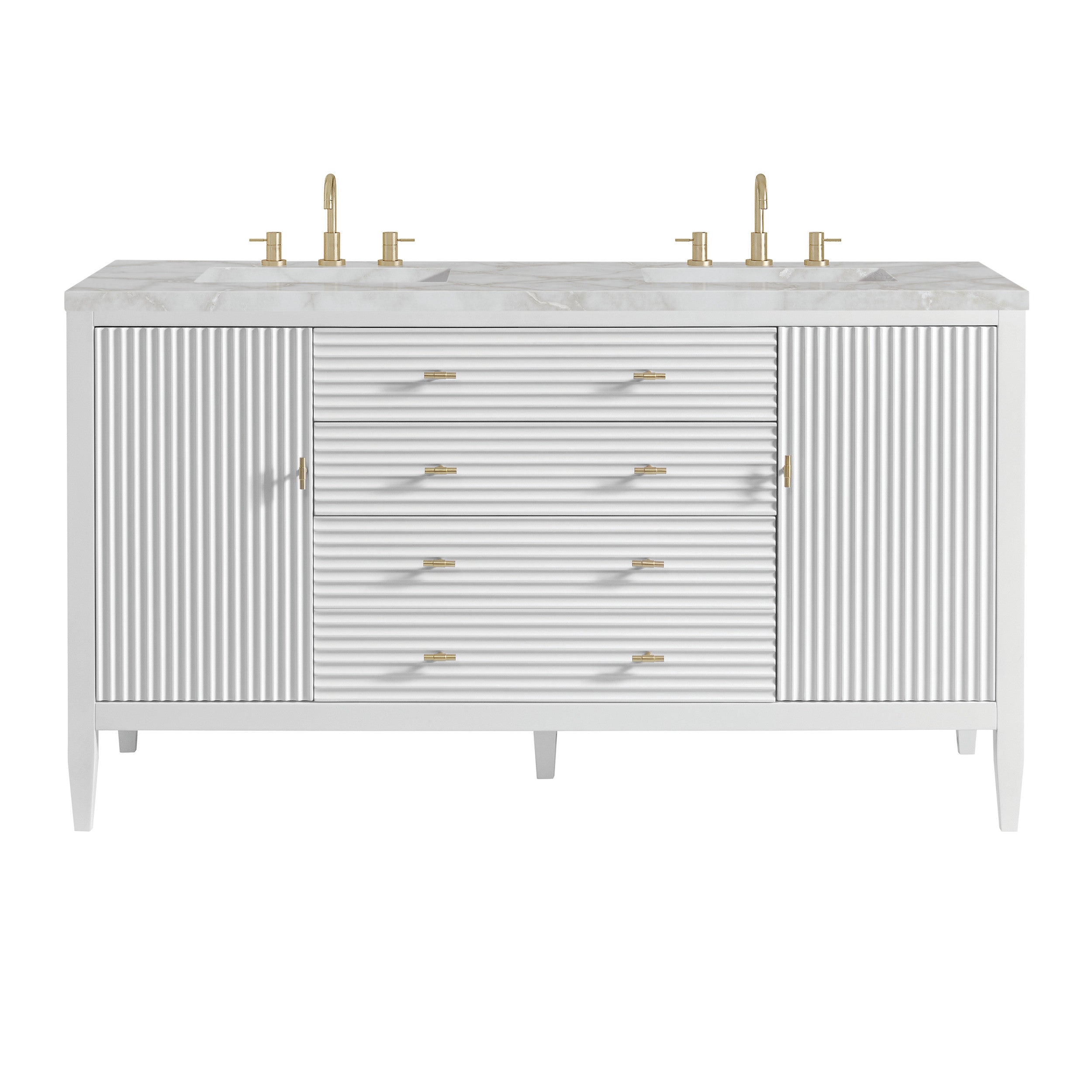 Bright White / Victorian Silver - 3 Faucet Holes