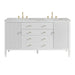 Bright White / Victorian Silver - 3 Faucet Holes