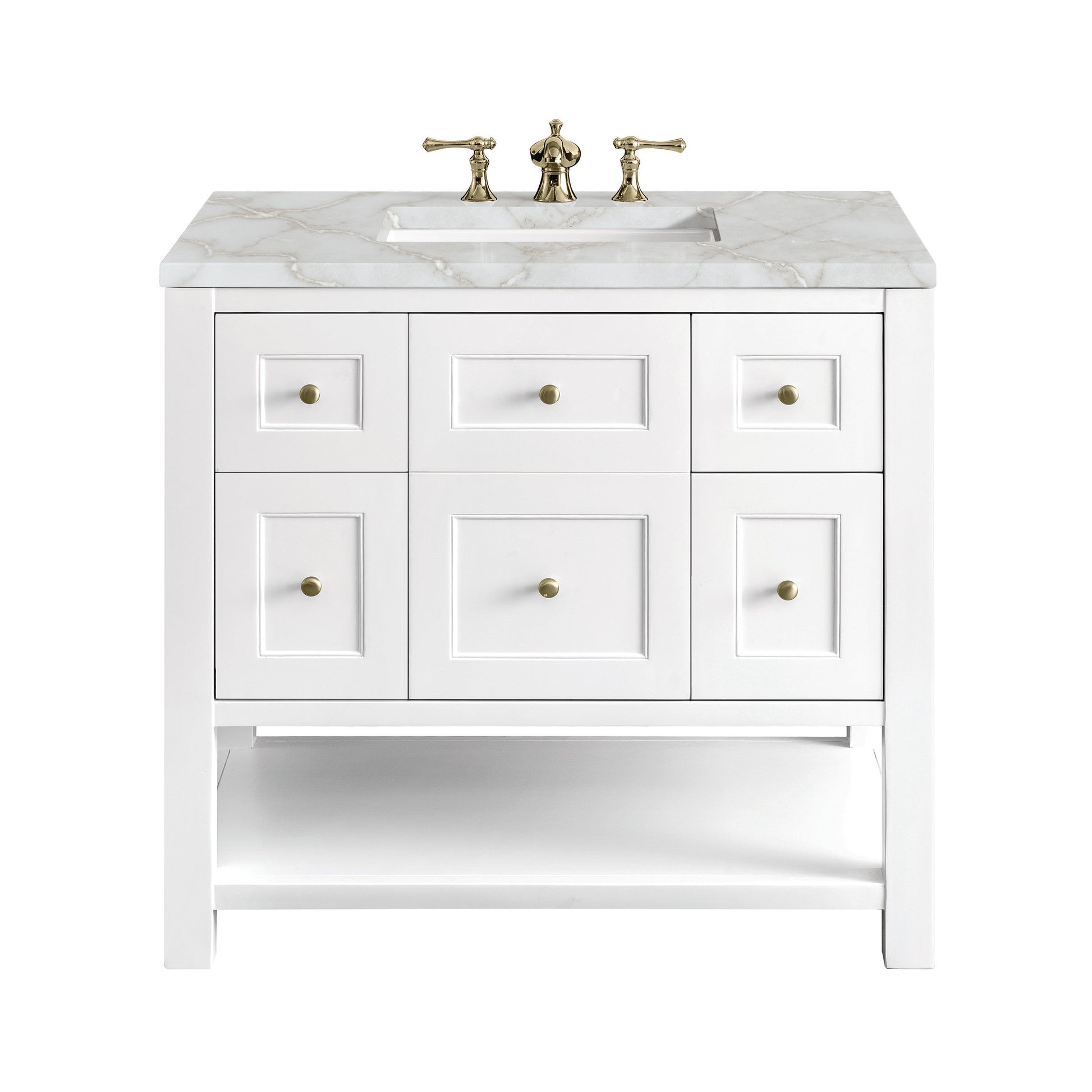 Bright White / Victorian Silver - 3 Faucet Holes