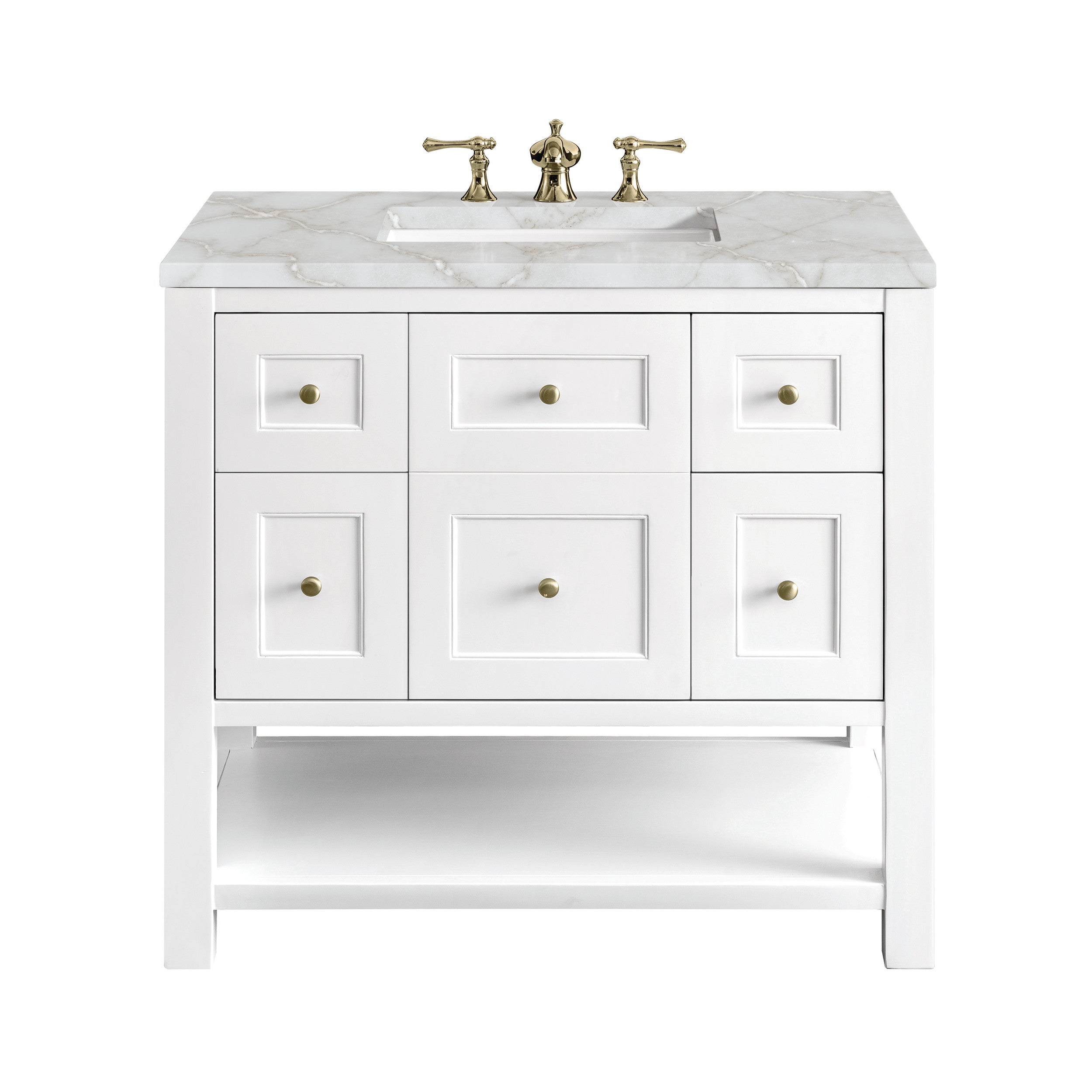 Bright White / Victorian Silver - 3 Faucet Holes
