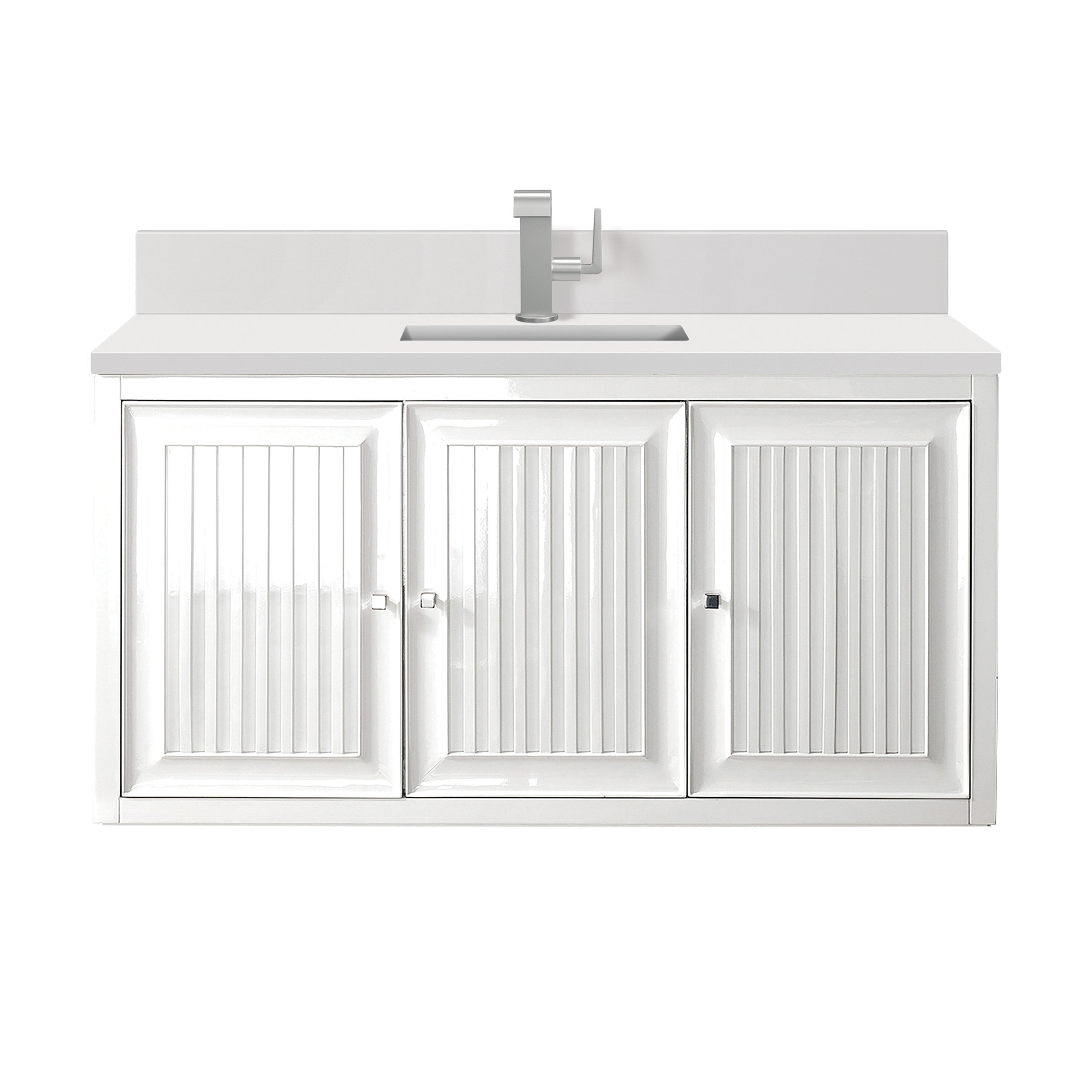 Glossy White / White Zeus - 1 Faucet Hole
