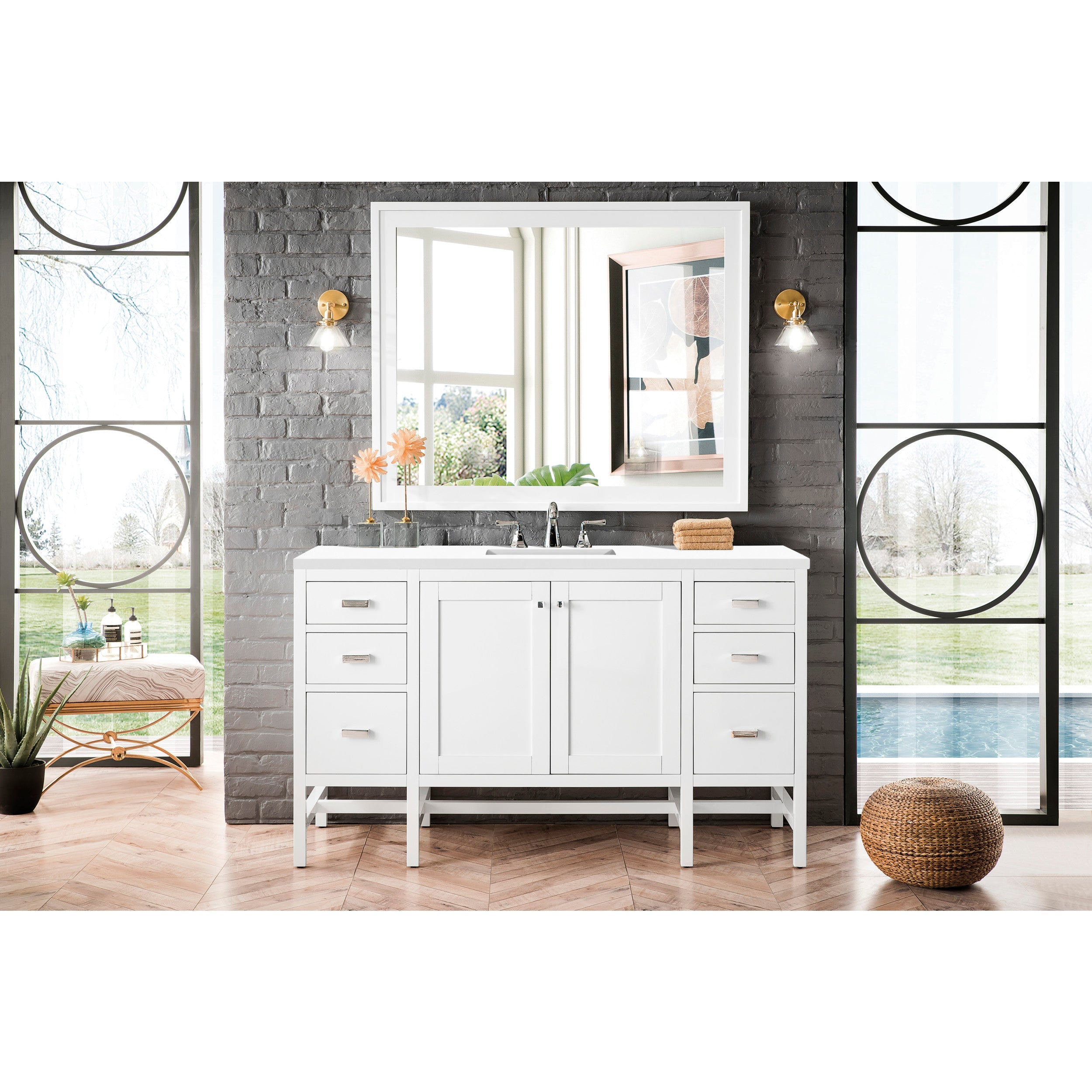 Glossy White / White Zeus - 3 Faucet Holes