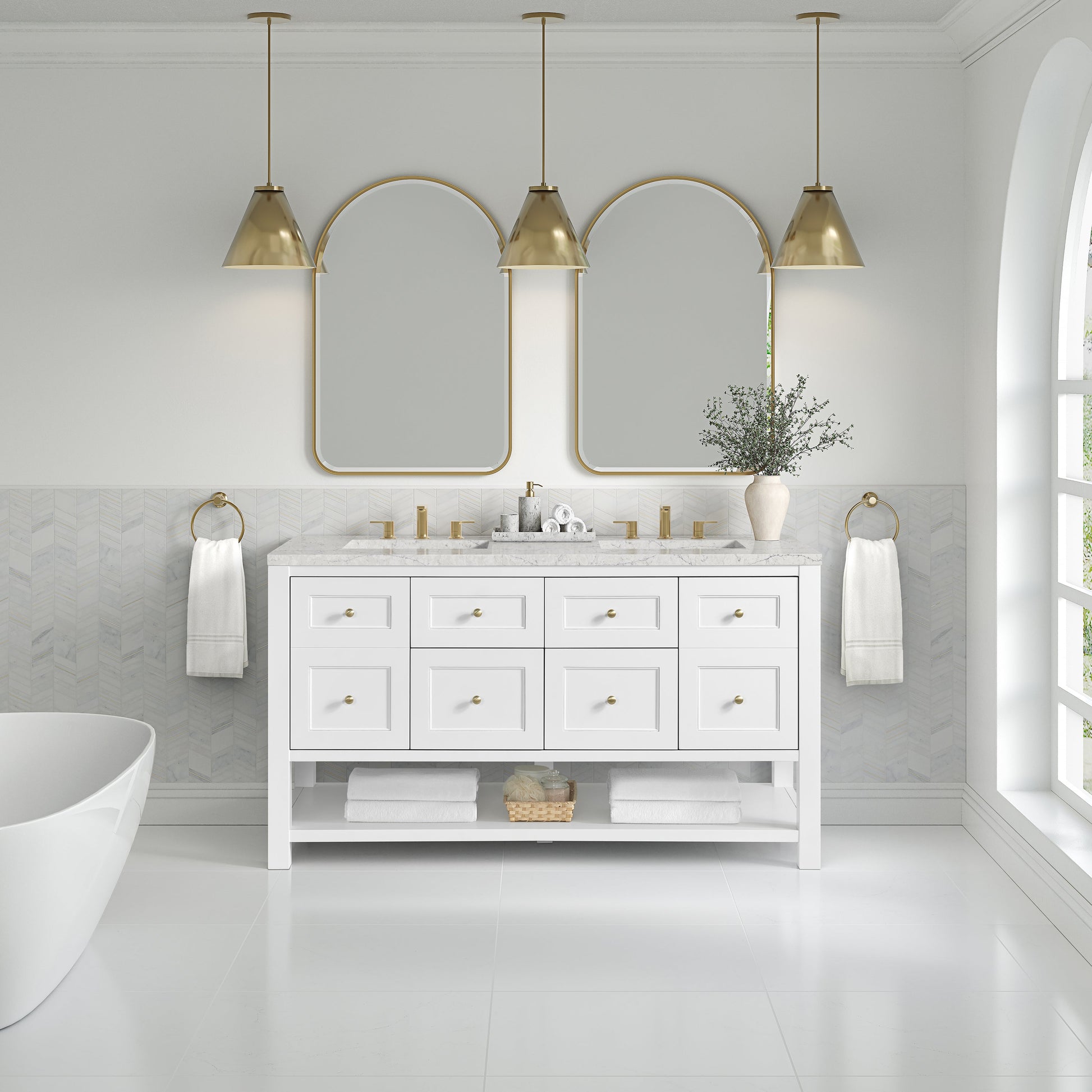 Bright White / Eternal Jasmine Pearl - 3 Faucet Holes