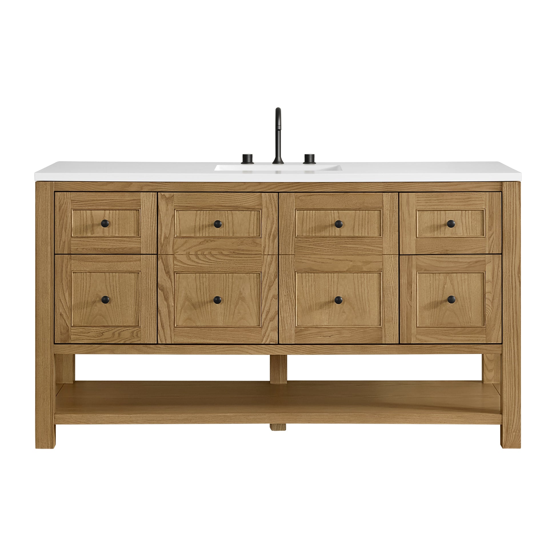 Light Natural Oak / White Zeus - 3 Faucet Holes