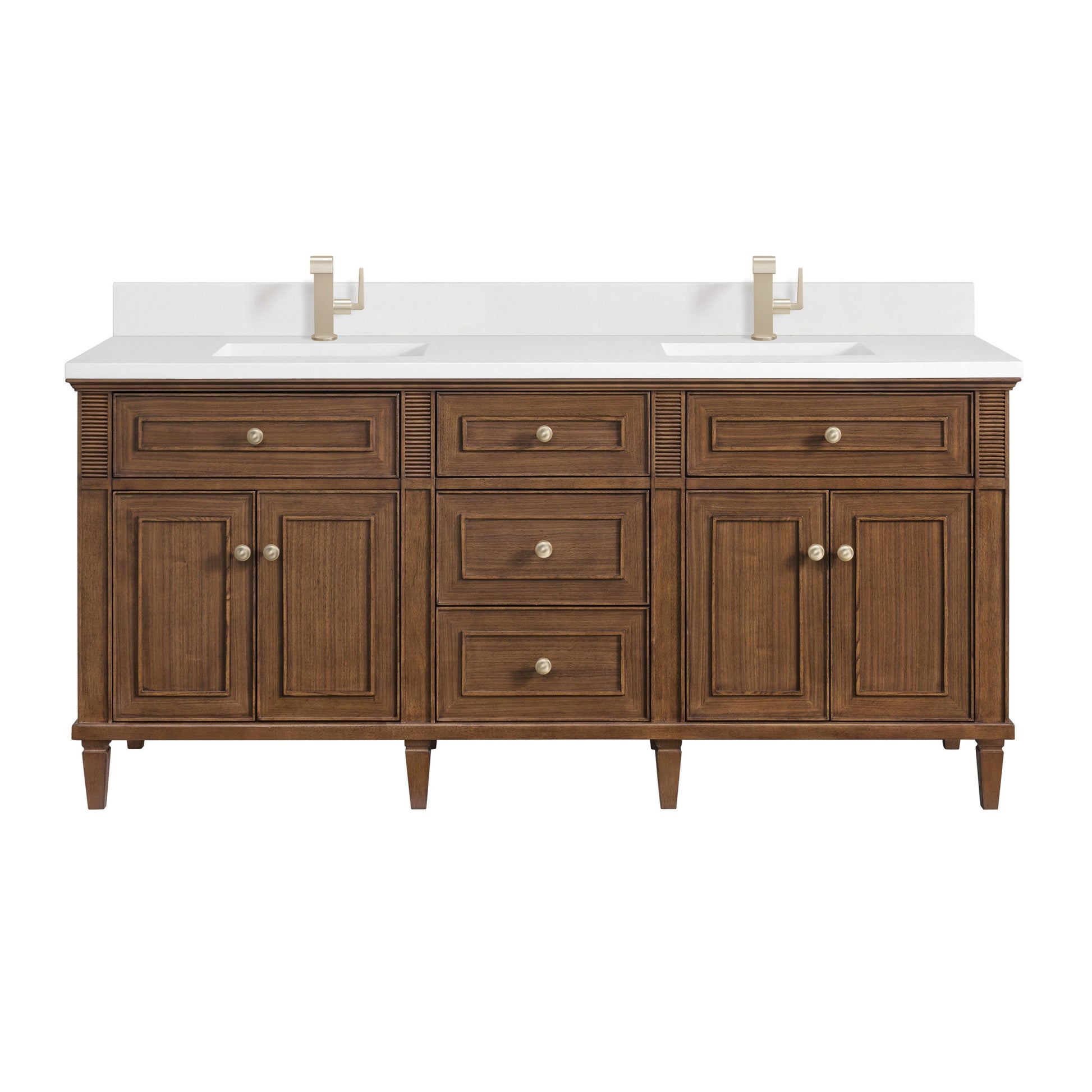 Mid-Century Walnut / White Zeus - 1 Faucet Hole