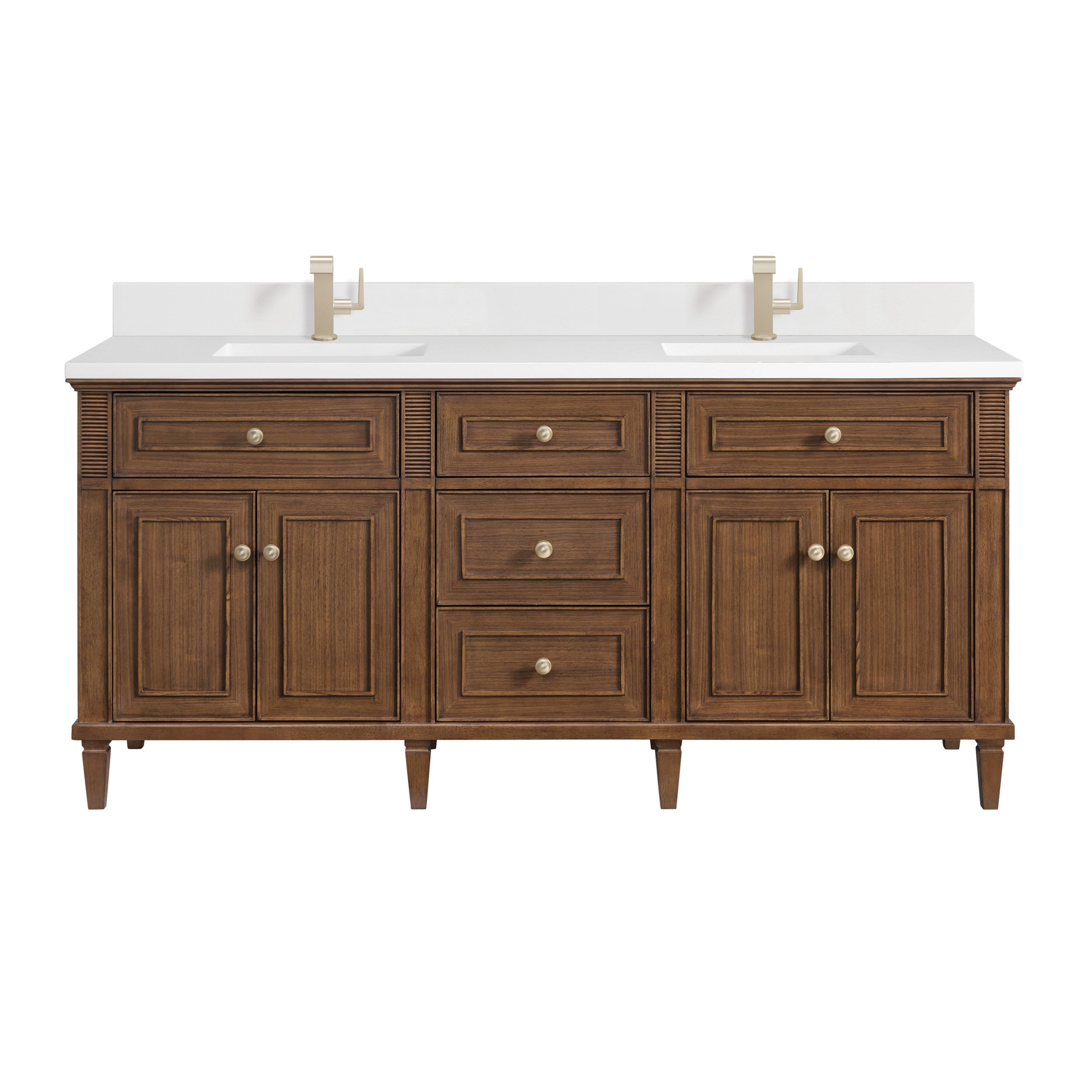 Mid-Century Walnut / White Zeus - 1 Faucet Hole