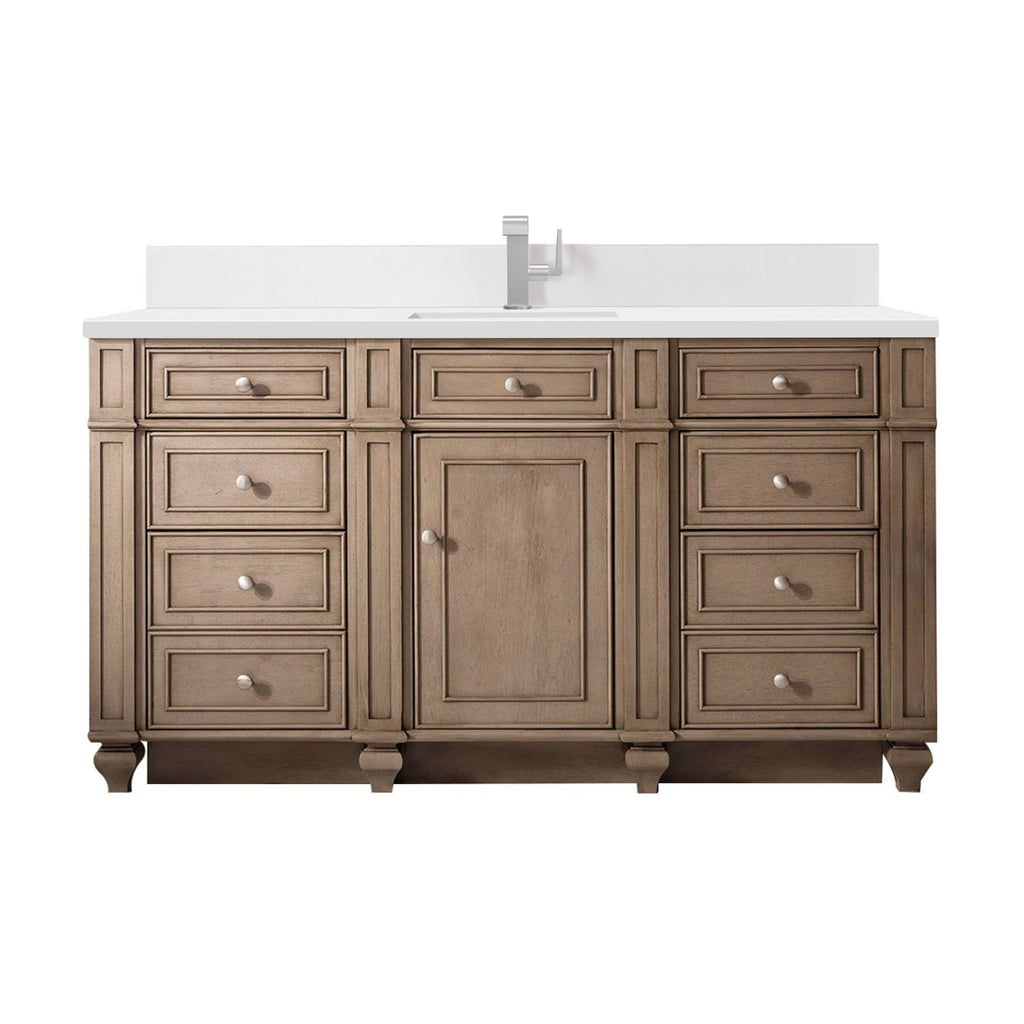 Whitewashed Walnut / White Zeus - 1 Faucet Hole