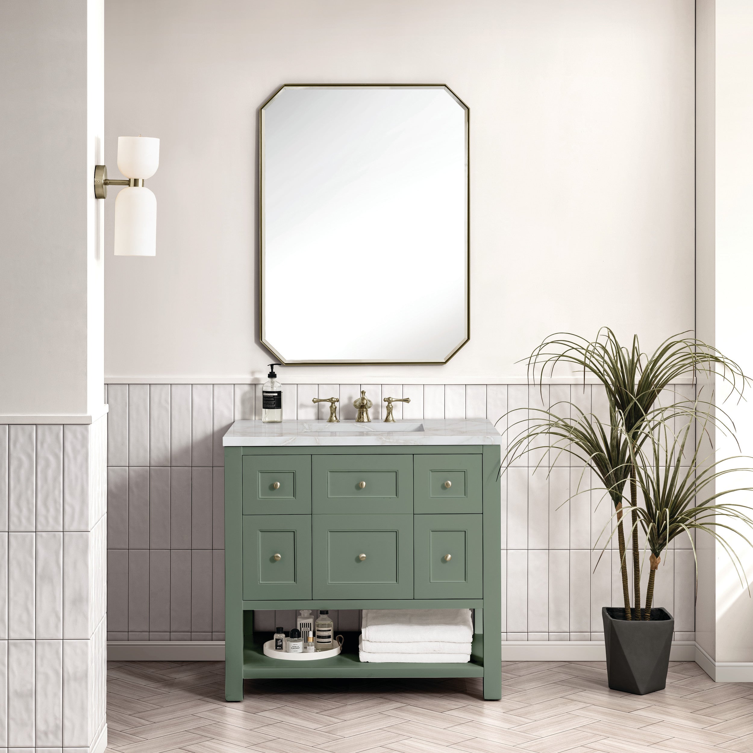 Smokey Celadon / Victorian Silver - 3 Faucet Holes