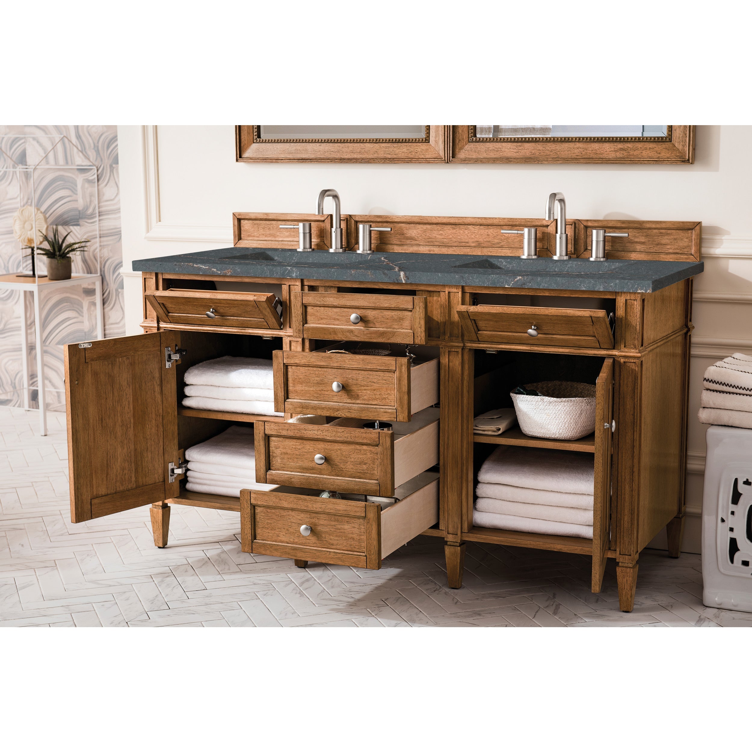 Saddle Brown / Parisien Bleu - 3 Faucet Holes