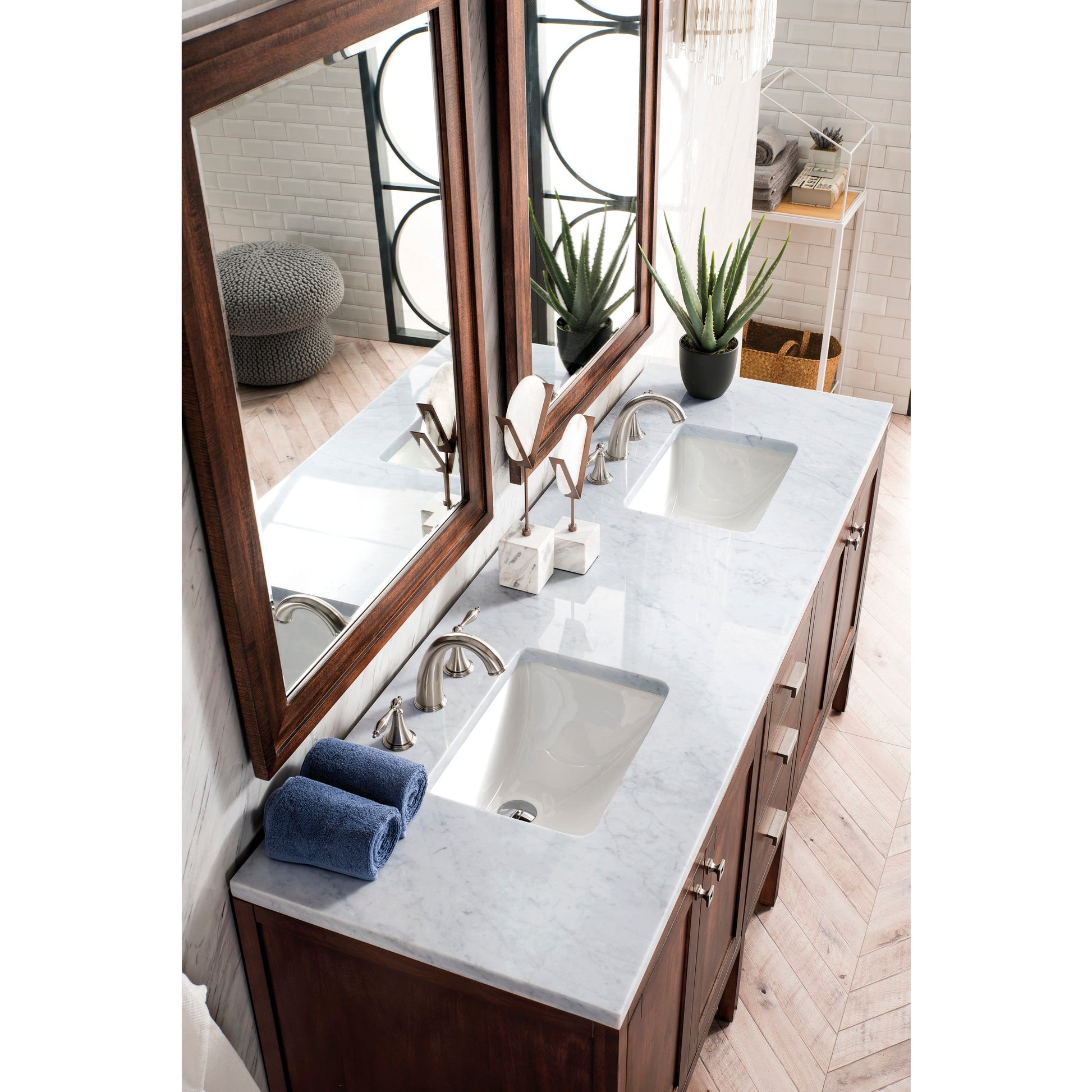 Mid-Century Acacia / Carrara White - 3 Faucet Holes