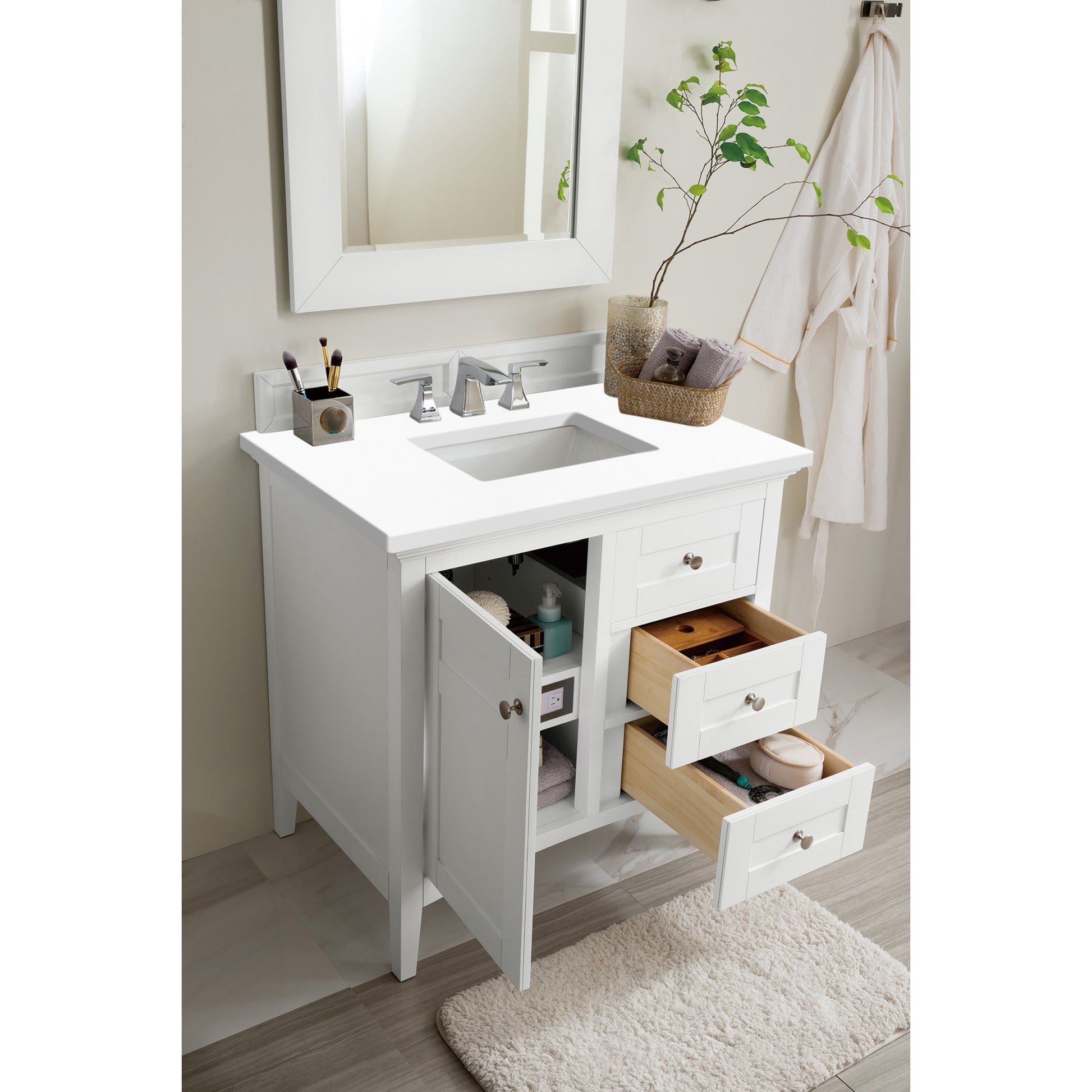 Bright White / White Zeus - 3 Faucet Holes