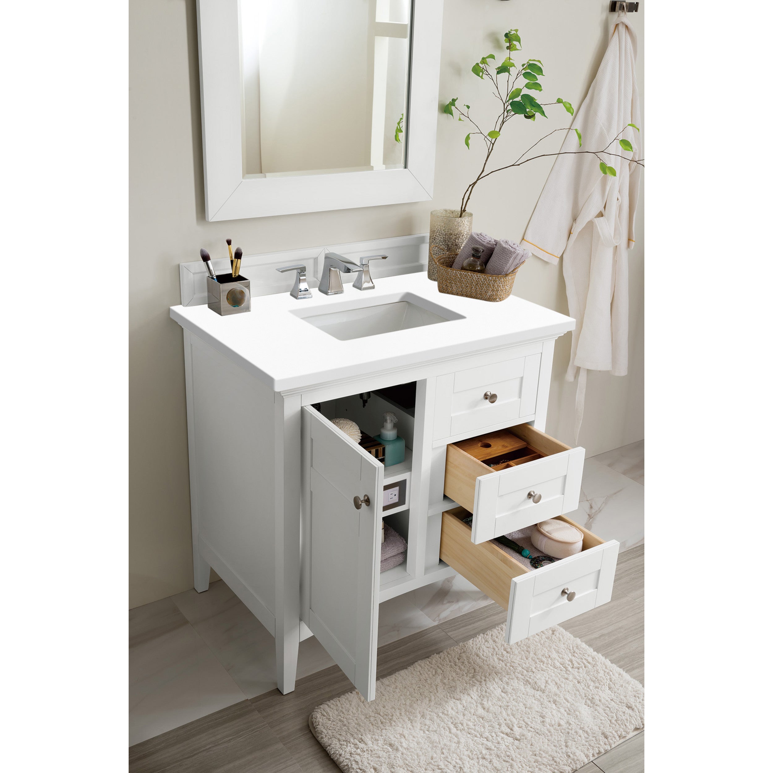 Bright White / White Zeus - 3 Faucet Holes