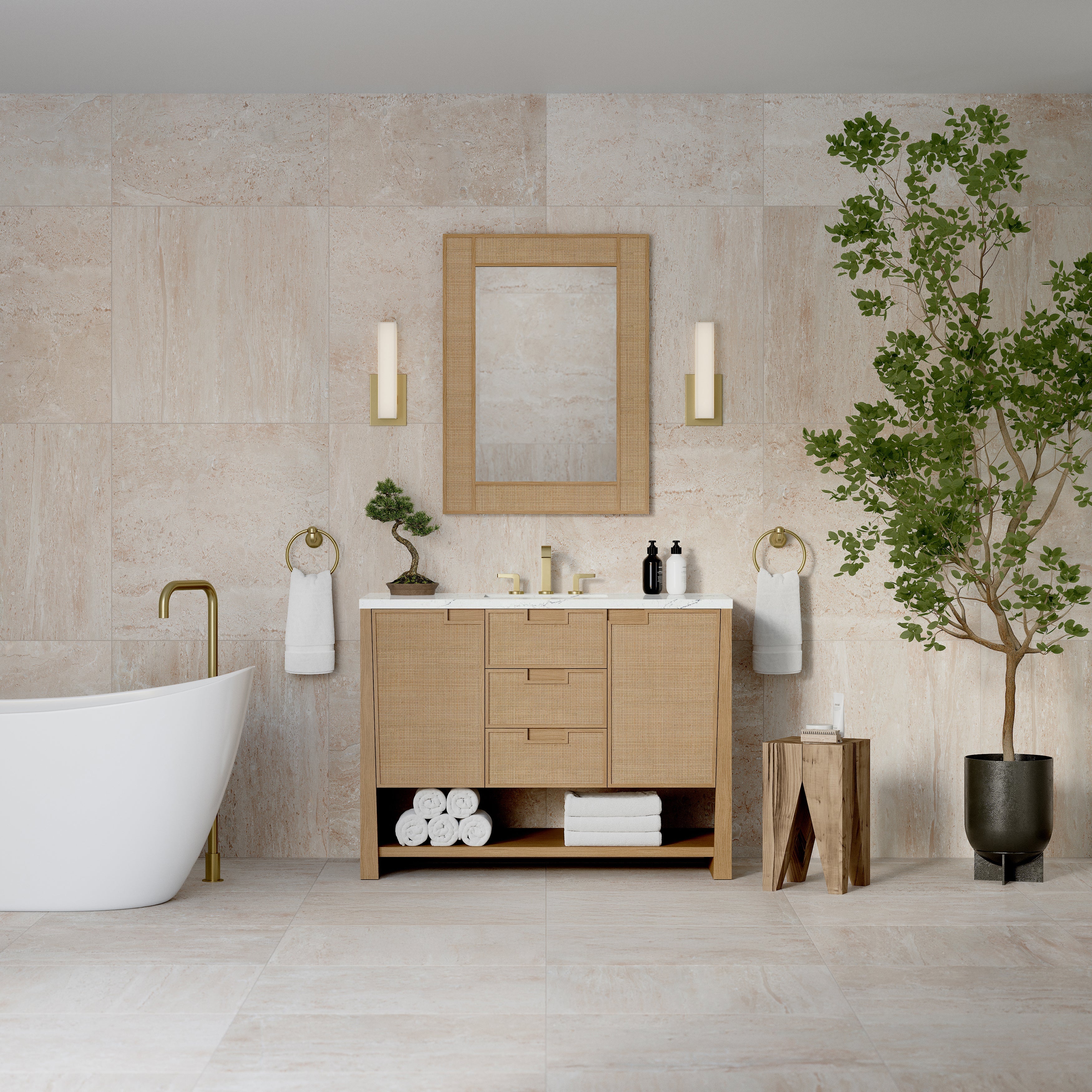 Seaside Oak / Ethereal Noctis - 3 Faucet Holes