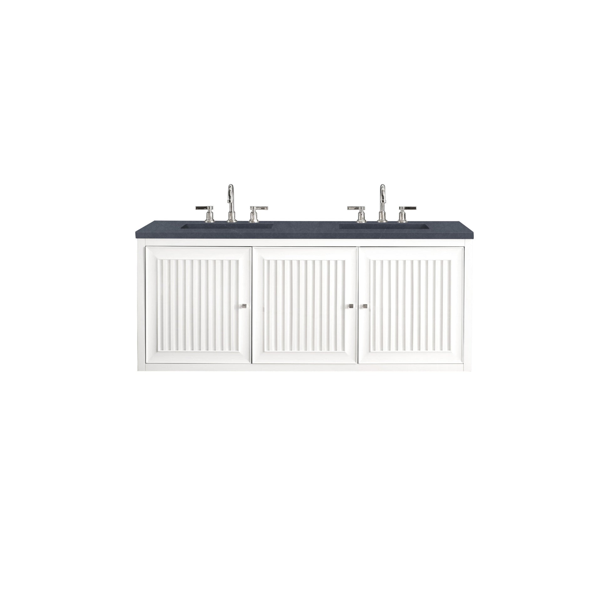 Glossy White / Charcoal Soapstone - 3 Faucet Holes