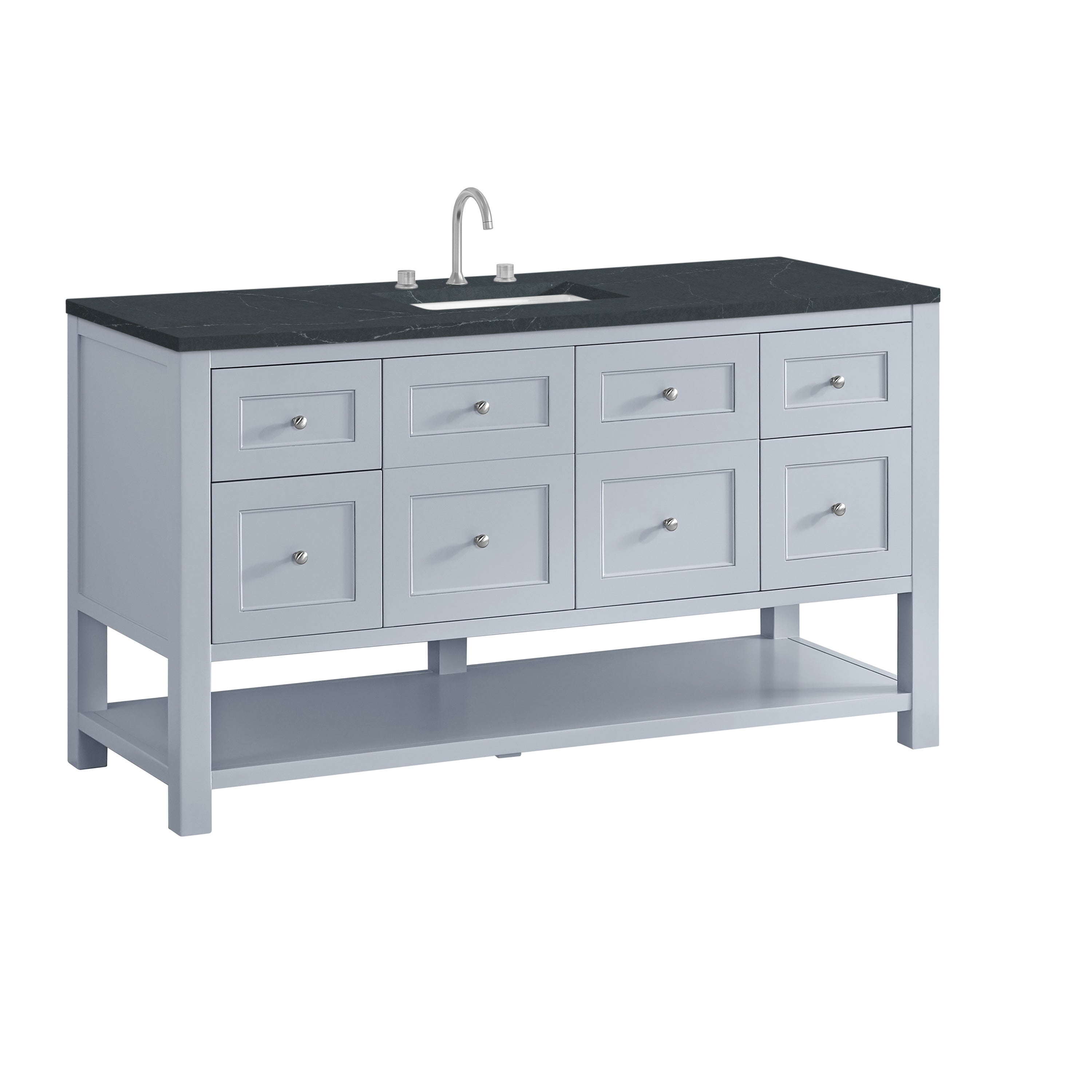 Serenity Blue / Charcoal Soapstone - 3 Faucet Holes