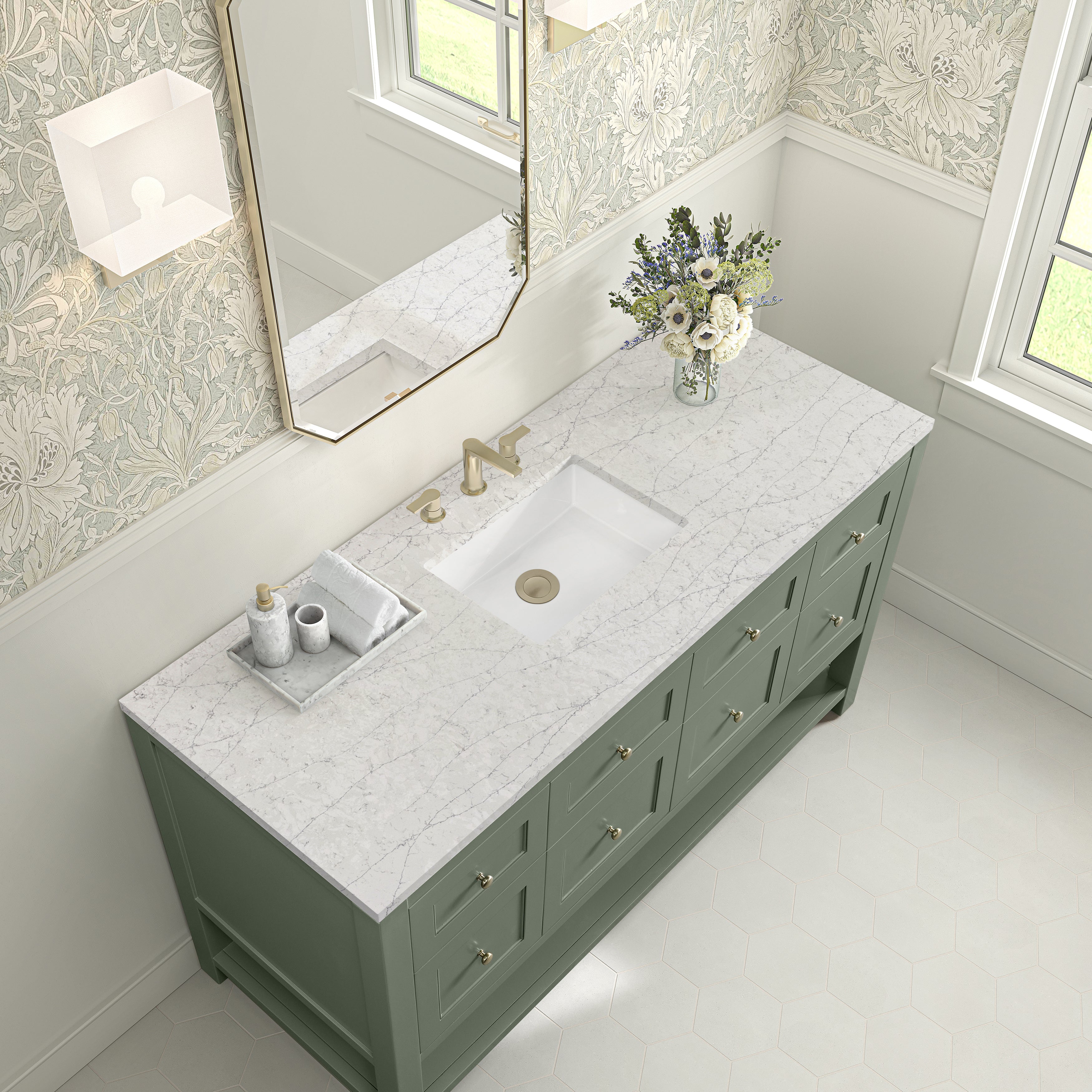 Smokey Celadon / Eternal Jasmine Pearl - 3 Faucet Holes