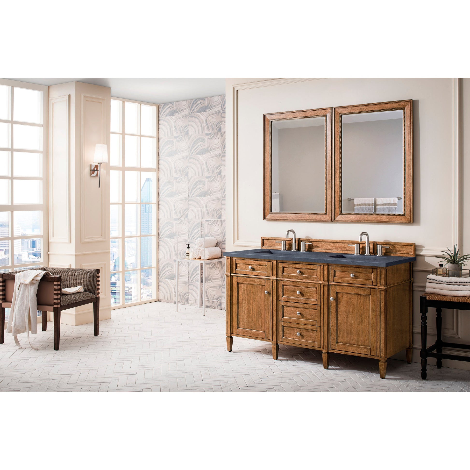 Saddle Brown / Charcoal Soapstone - 3 Faucet Holes