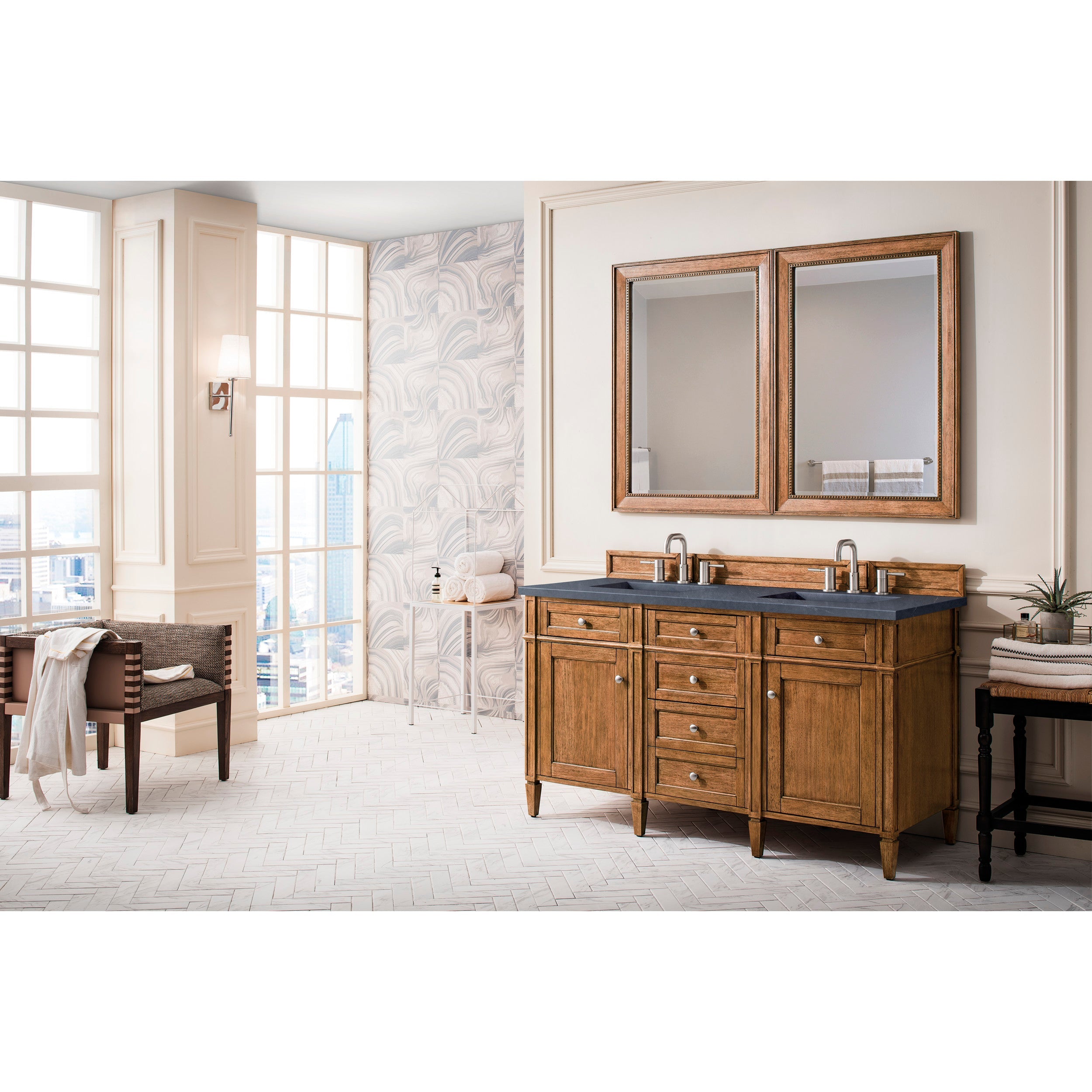 Saddle Brown / Charcoal Soapstone - 3 Faucet Holes