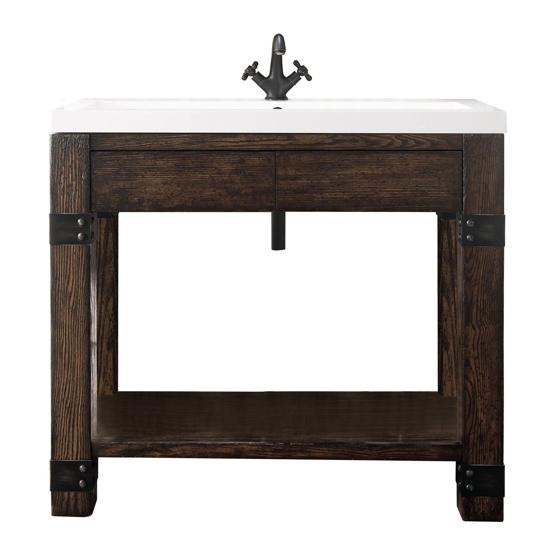 Rustic Ash / Glossy White - 1 Faucet Hole