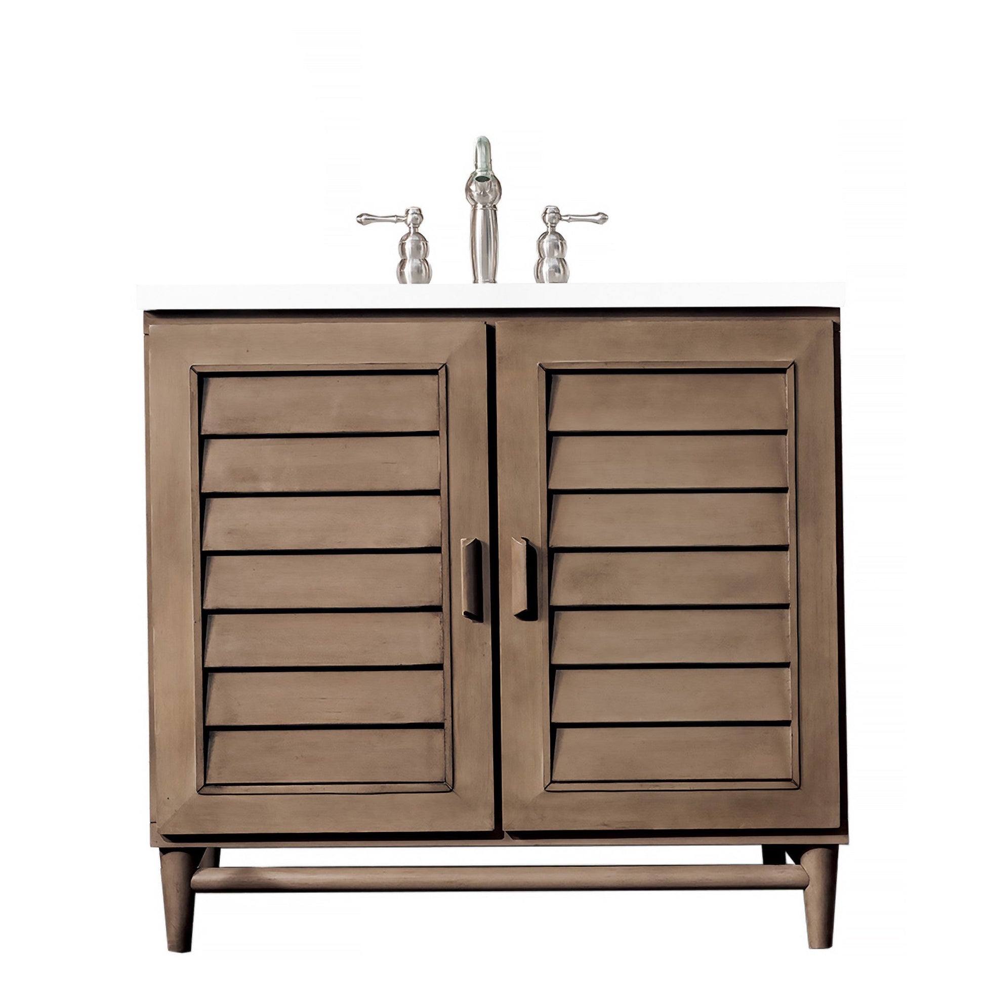 Whitewashed Walnut / White Zeus - 3 Faucet Holes