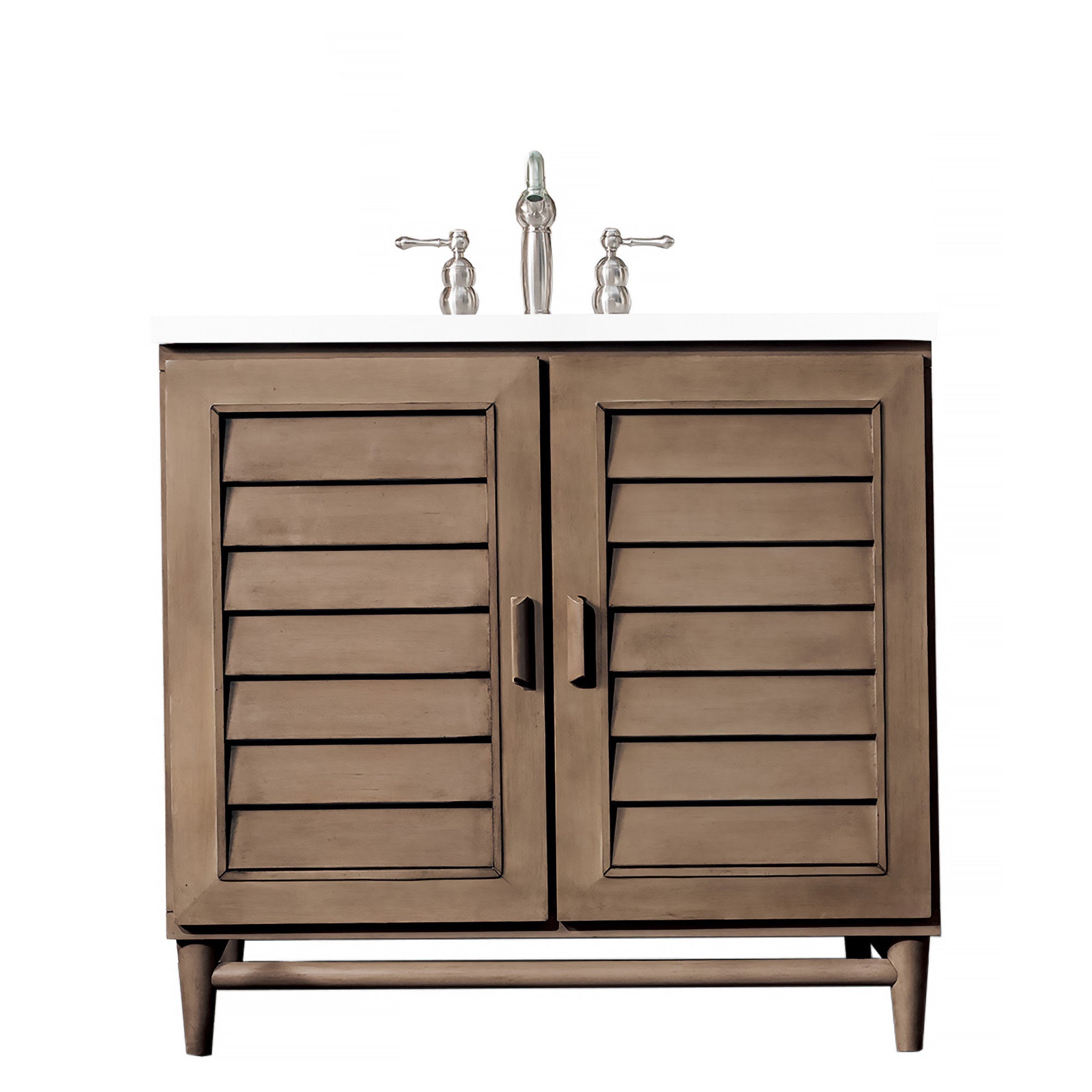 Whitewashed Walnut / White Zeus - 3 Faucet Holes