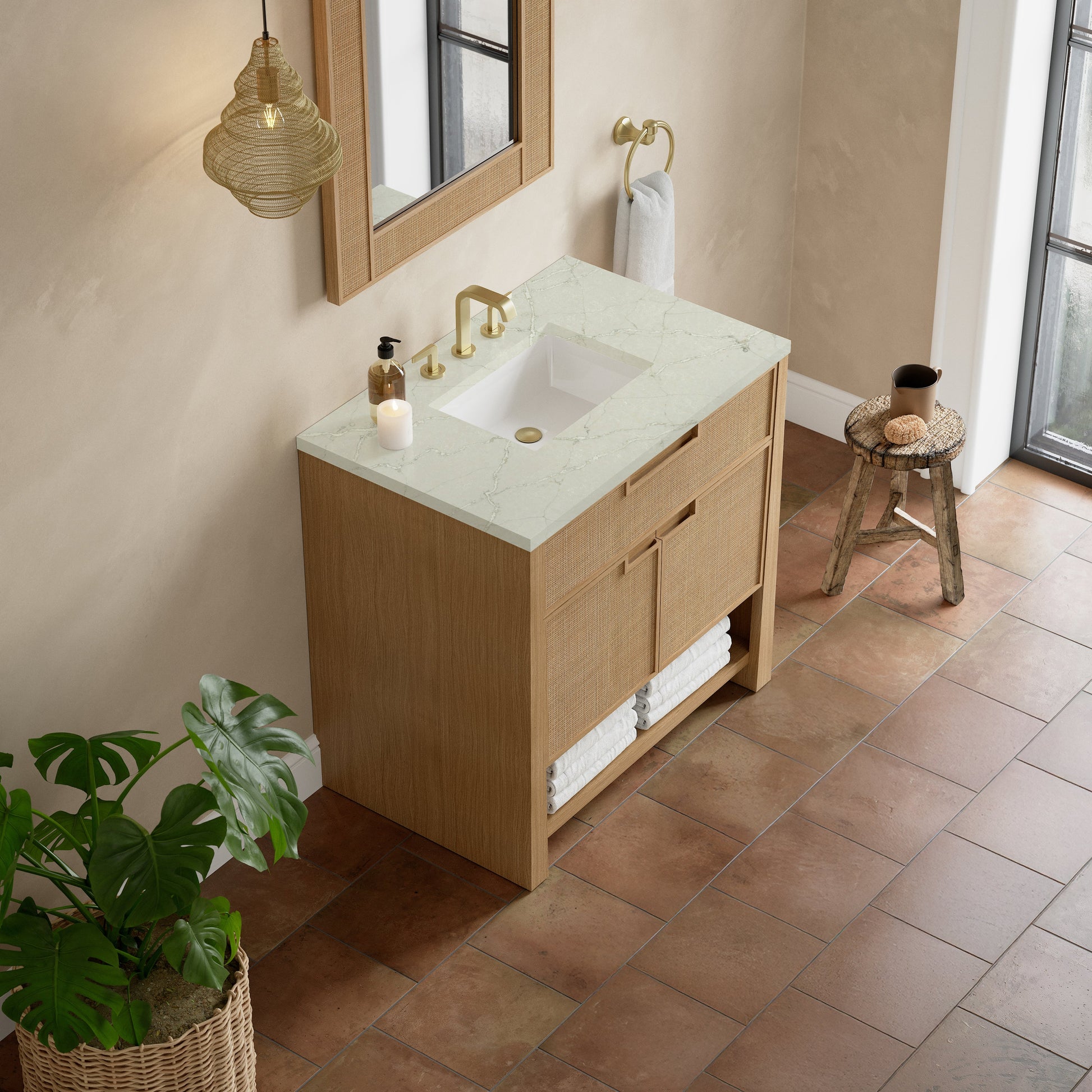 Seaside Oak / Victorian Silver - 3 Faucet Holes