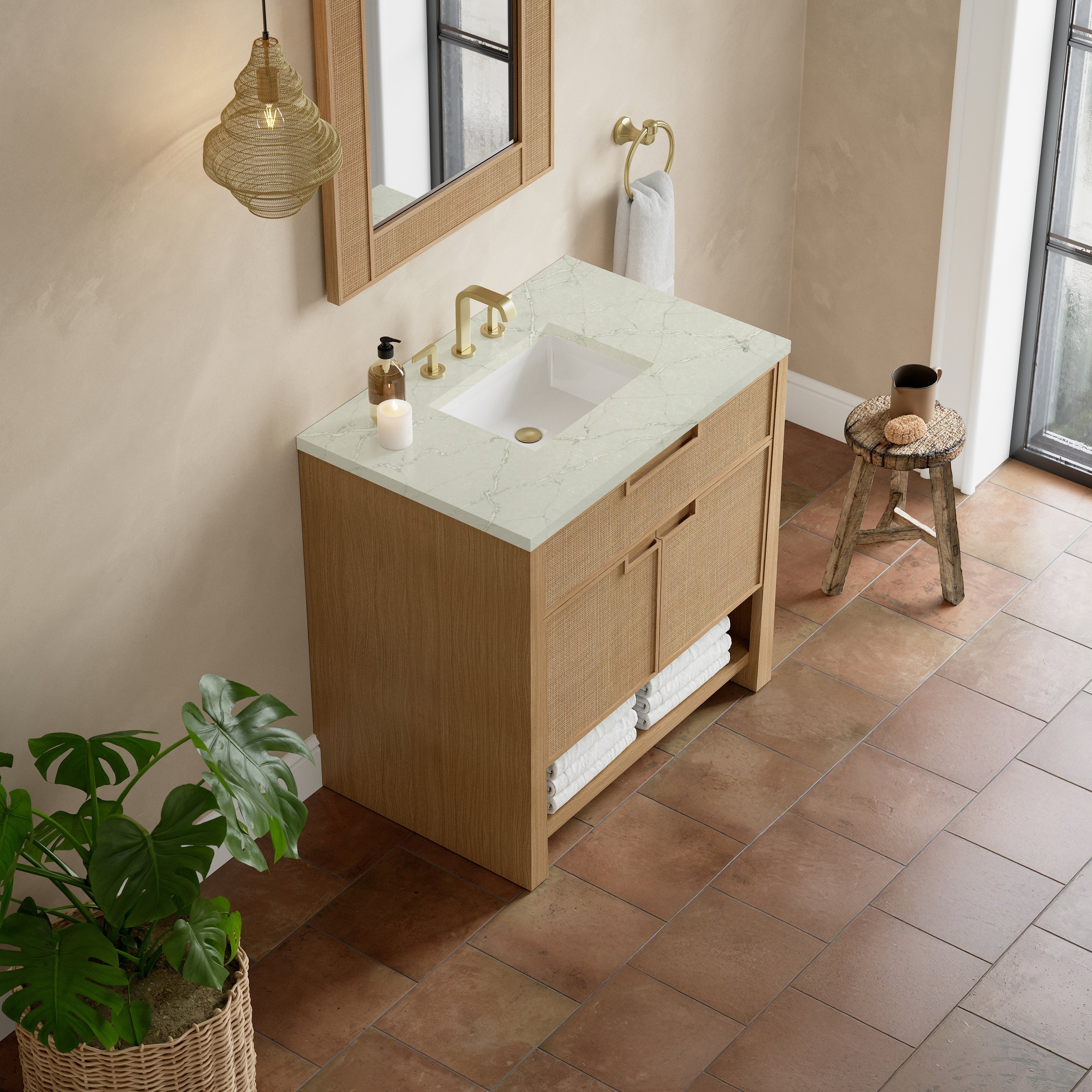 Seaside Oak / Victorian Silver - 3 Faucet Holes