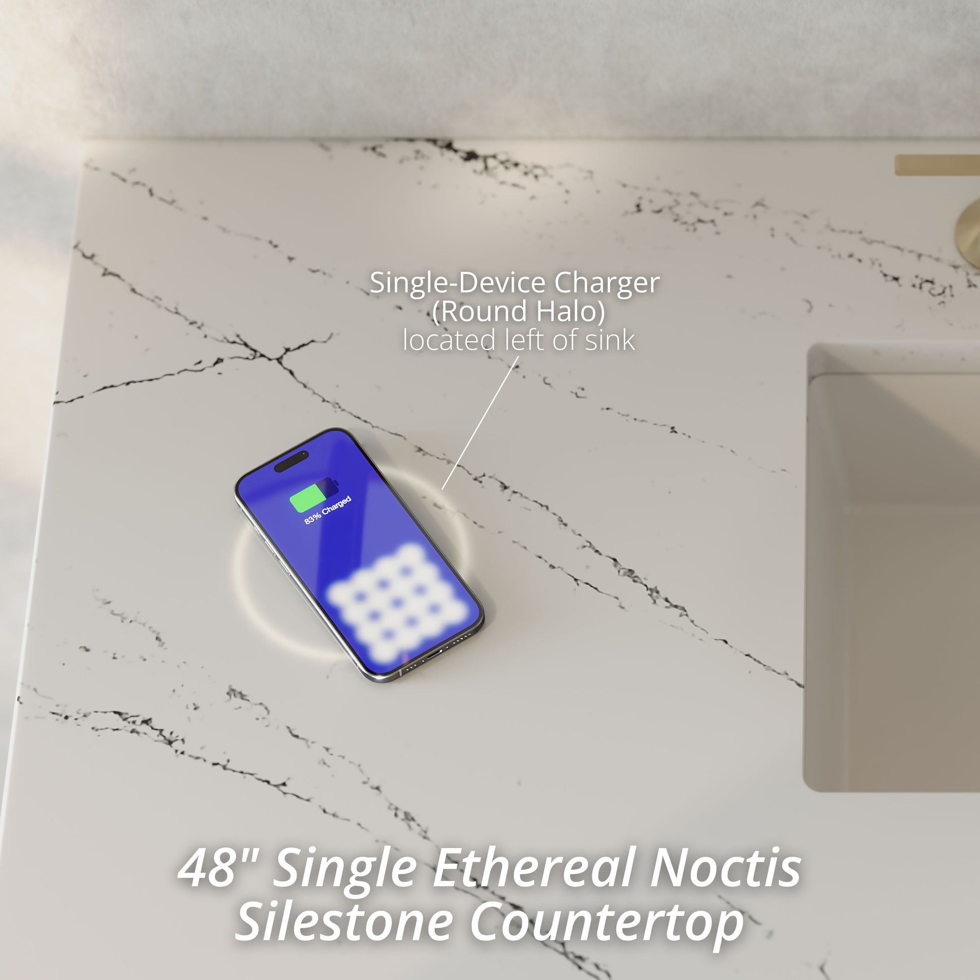 Whitewashed Oak / Ethereal Noctis - 3 Faucet Holes