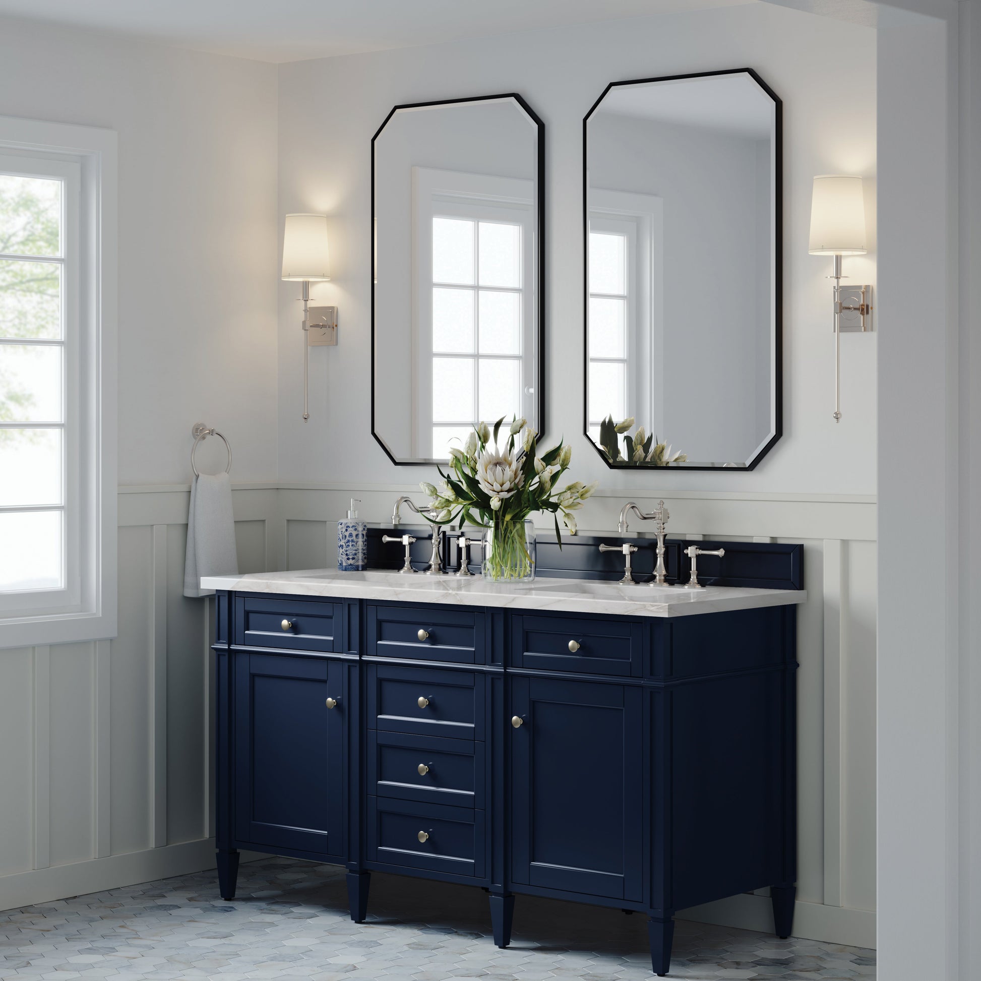 Victory Blue / Victorian Silver - 3 Faucet Holes