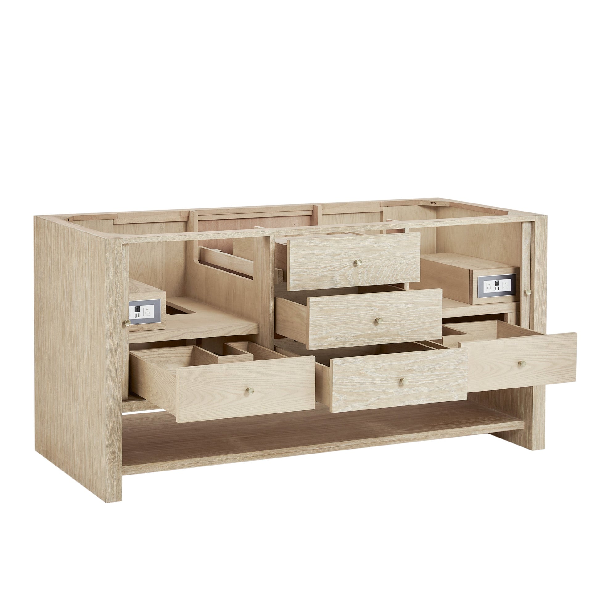 Sunwashed Oak / White Zeus - 3 Faucet Holes