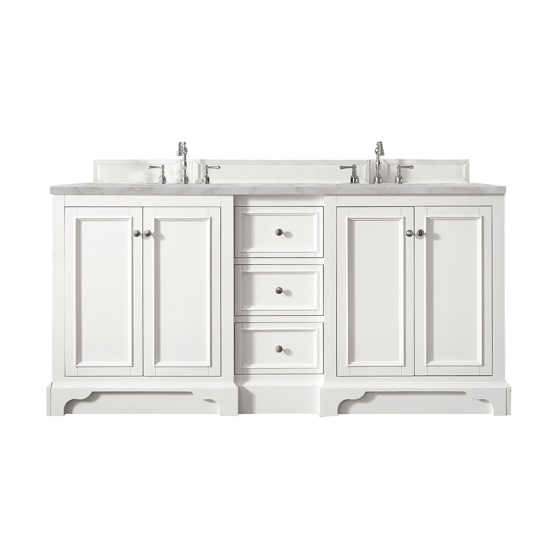 Bright White / Victorian Silver - 3 Faucet Holes