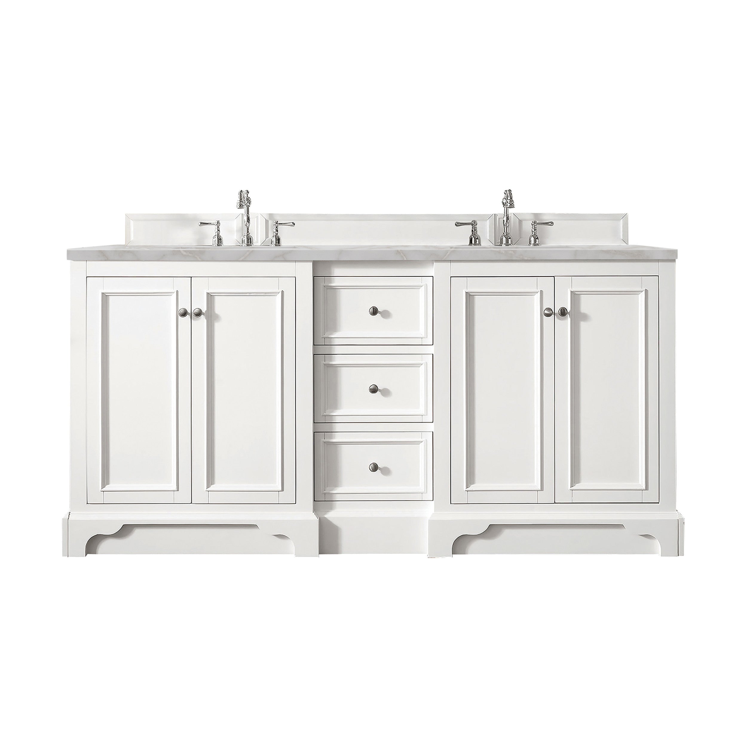 Bright White / Victorian Silver - 3 Faucet Holes