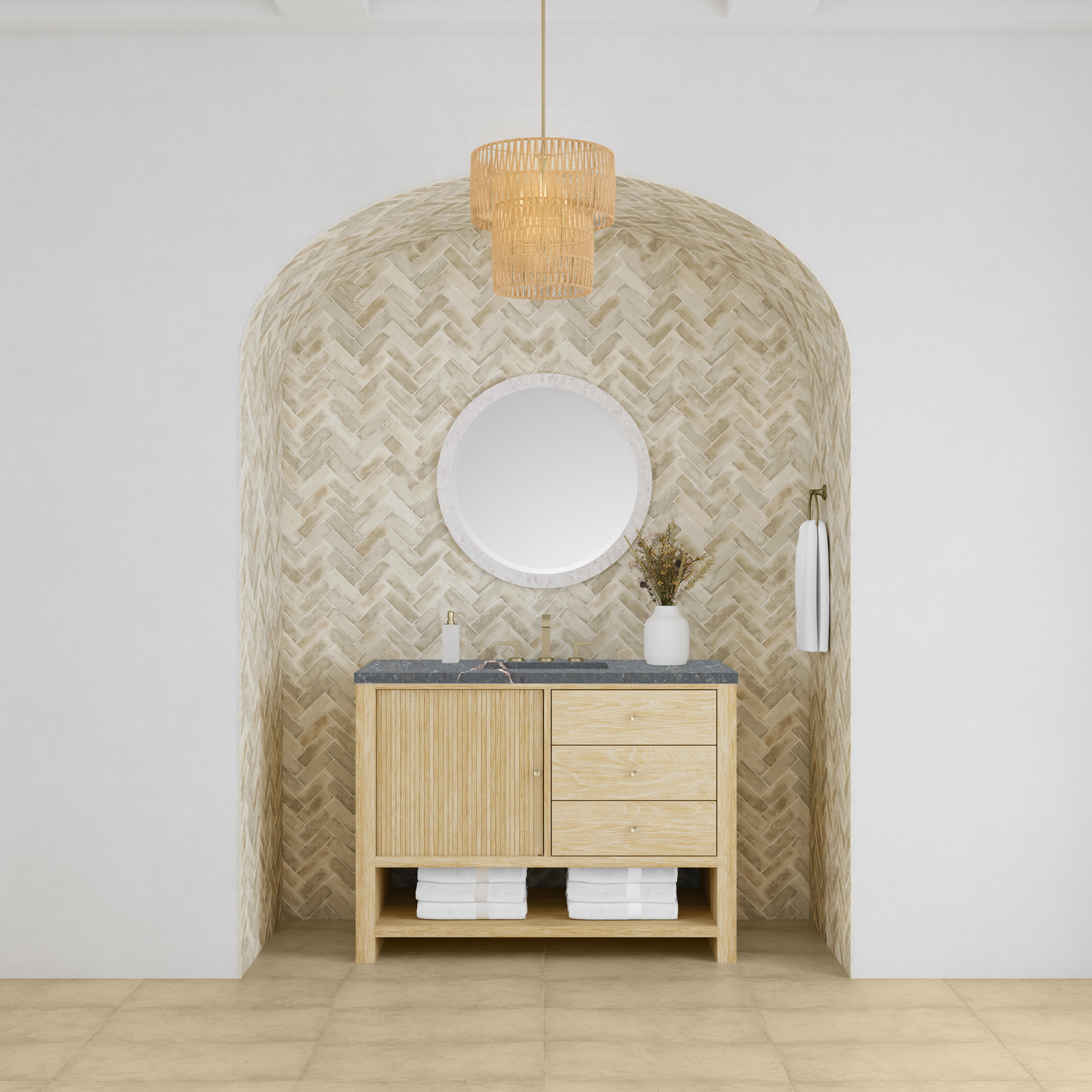 Sunwashed Oak / Parisien Bleu - 3 Faucet Holes