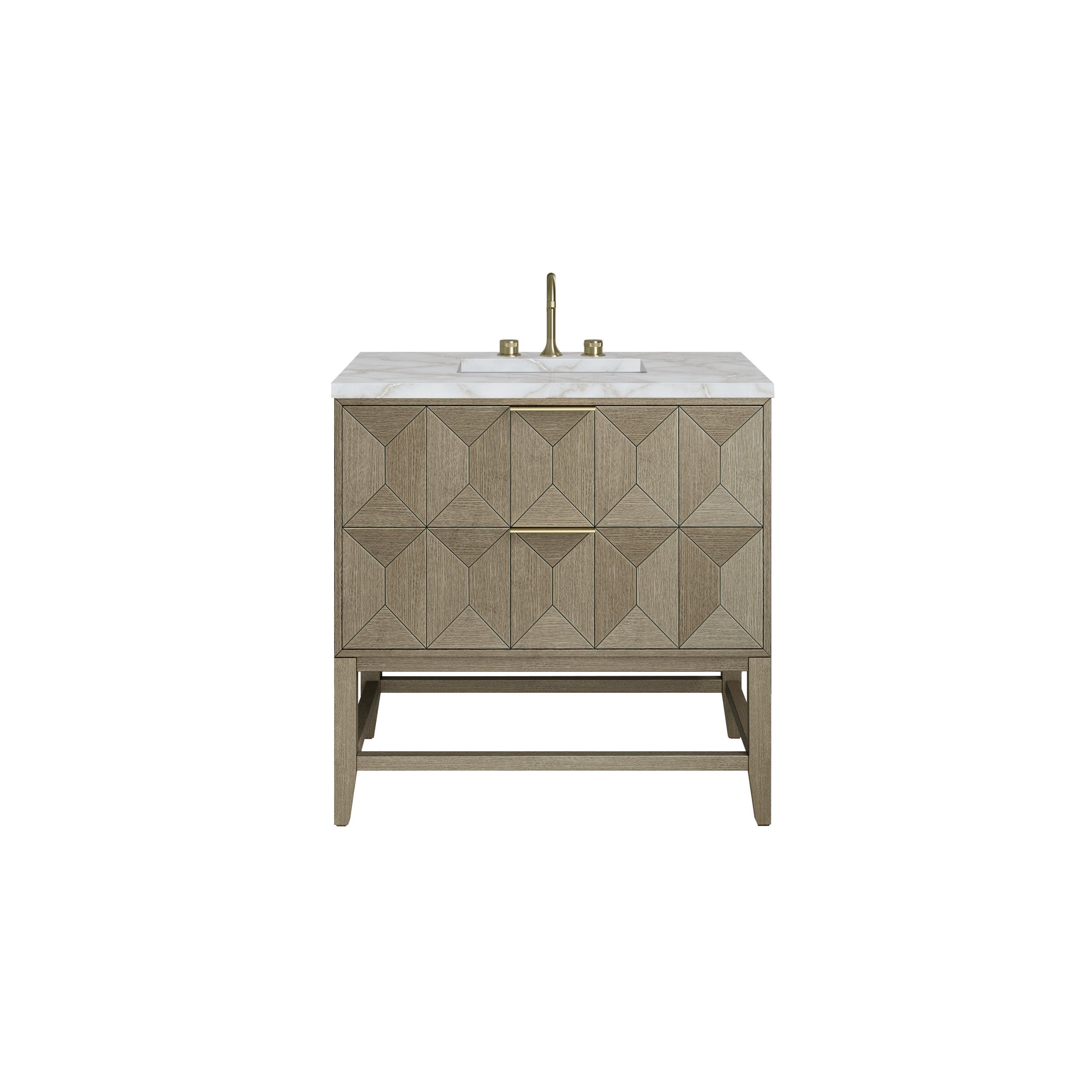 Pebble Oak / Victorian Silver - 3 Faucet Holes