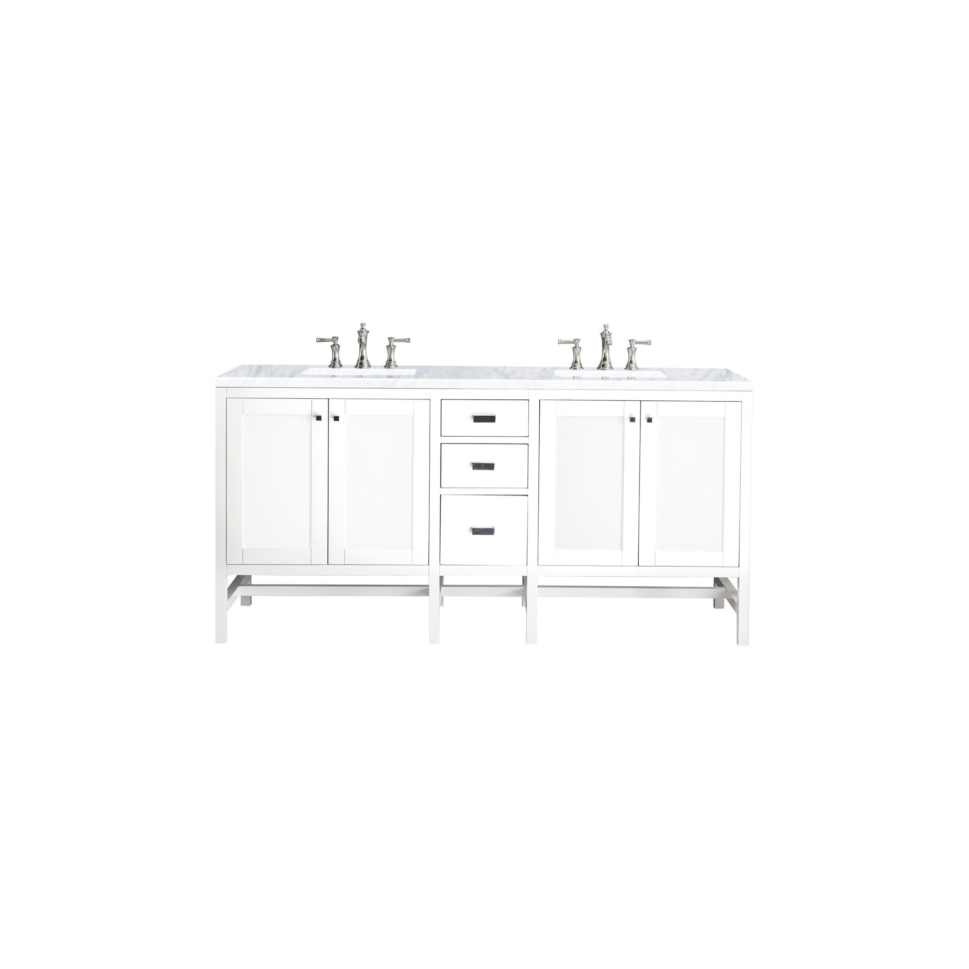 Glossy White / Carrara White - 3 Faucet Holes