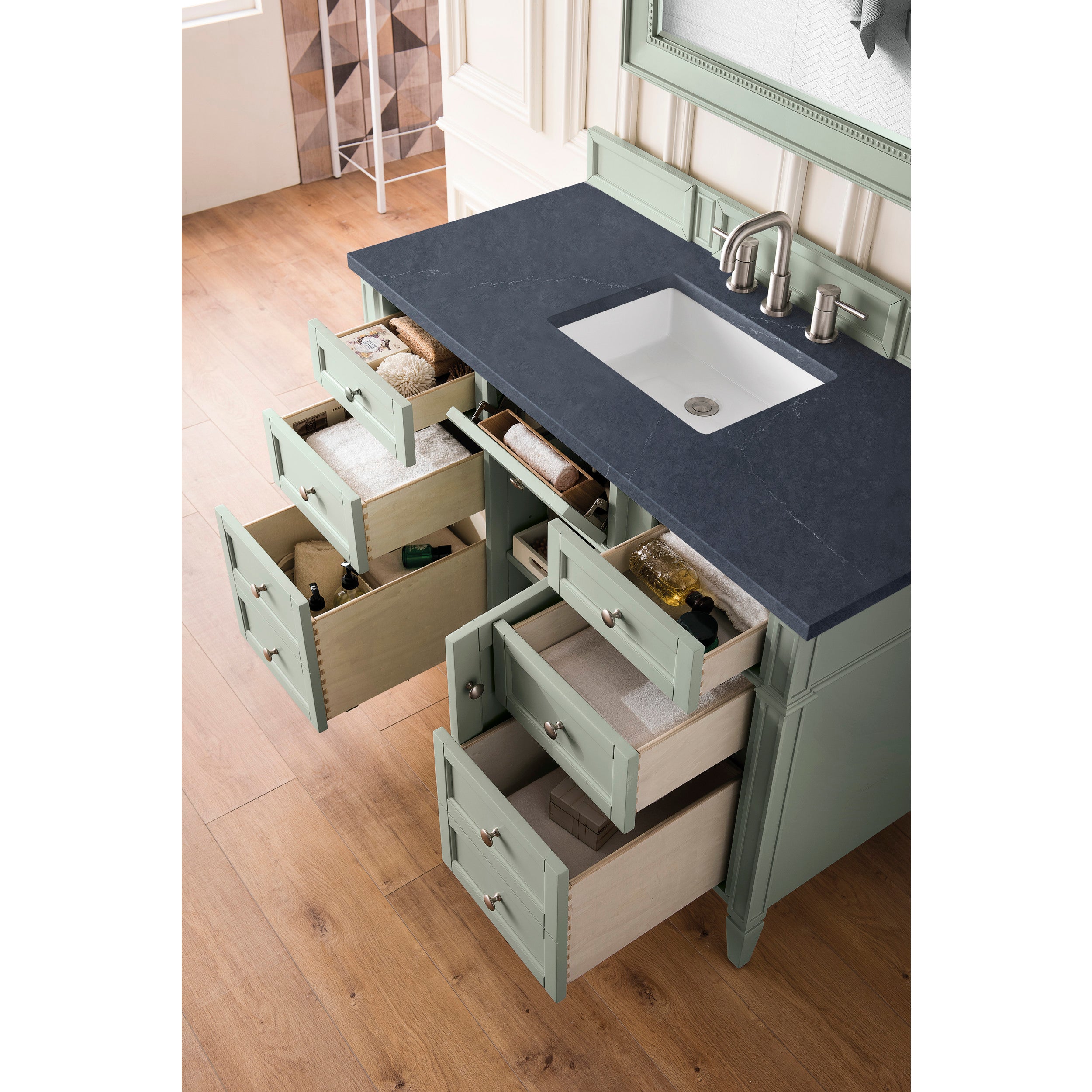 Sage Green / Charcoal Soapstone - 3 Faucet Holes