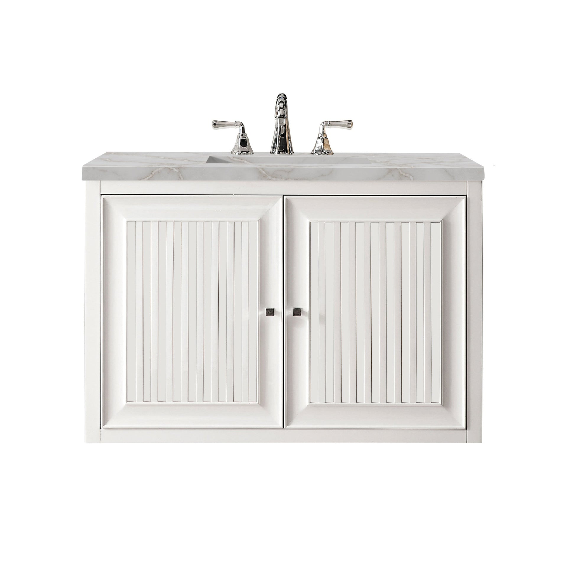 Glossy White / Victorian Silver - 3 Faucet Holes
