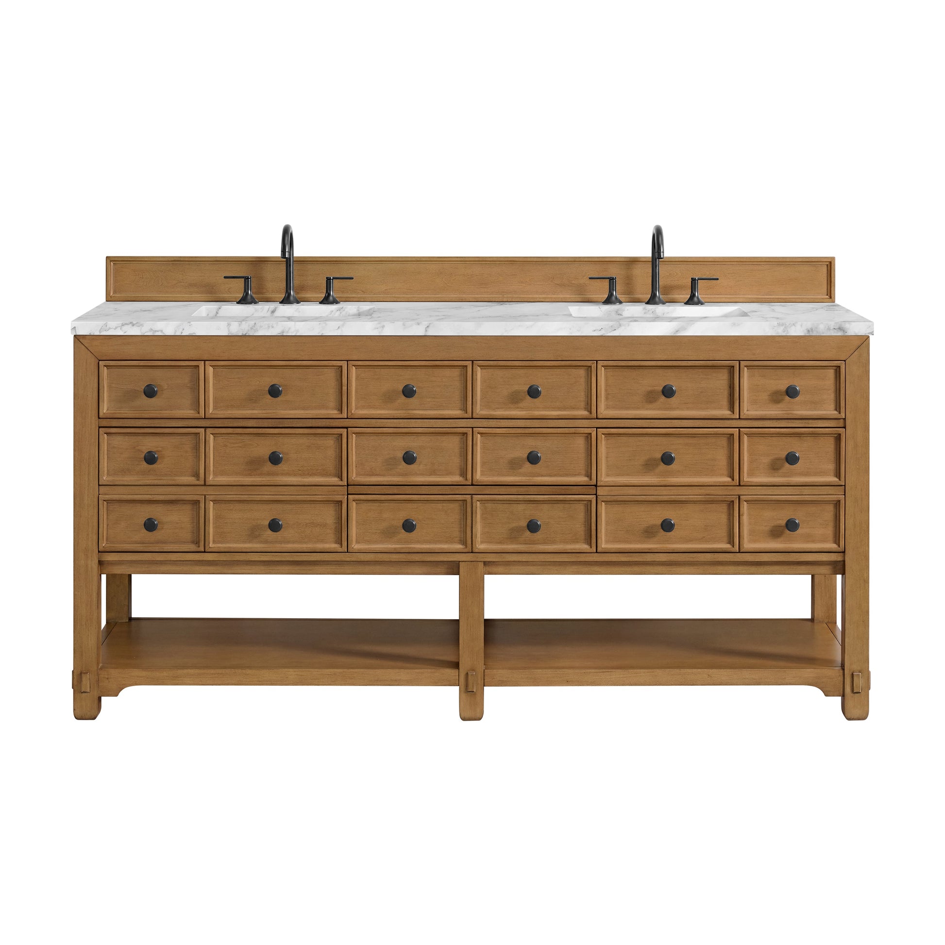 Amber Birch / Carrara White - 3 Faucet Holes