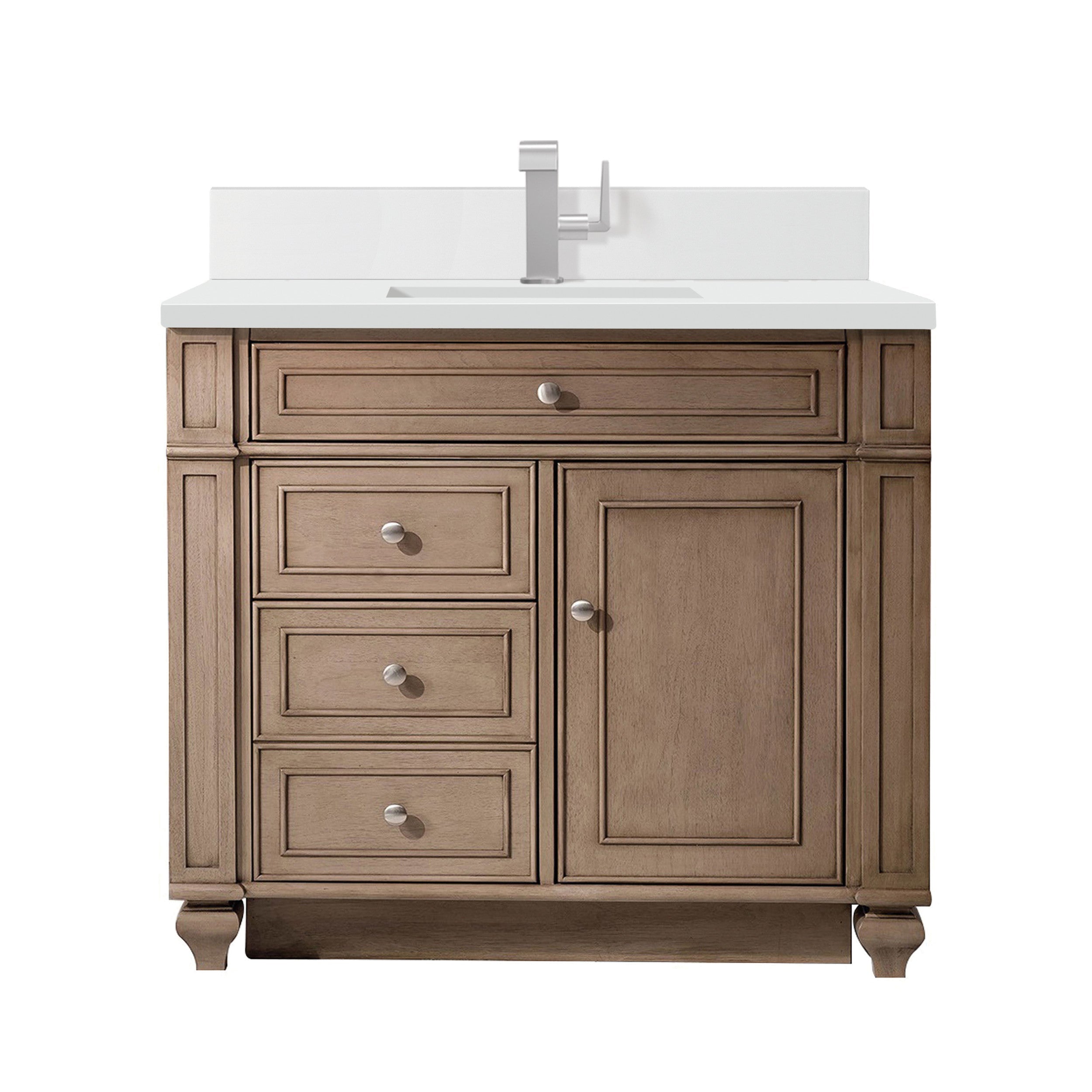 Whitewashed Walnut / White Zeus - 1 Faucet Hole