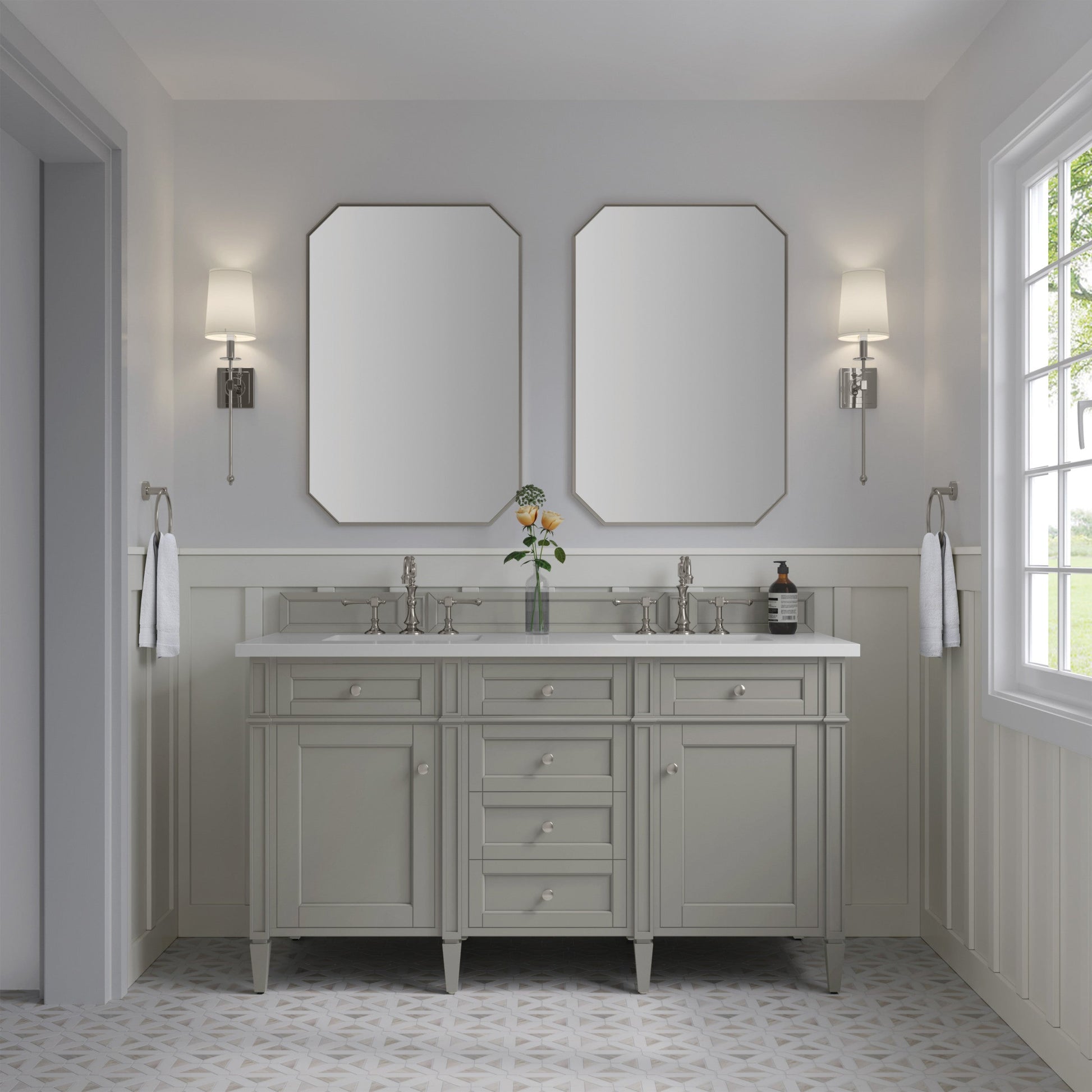 Urban Gray / White Zeus - 3 Faucet Holes