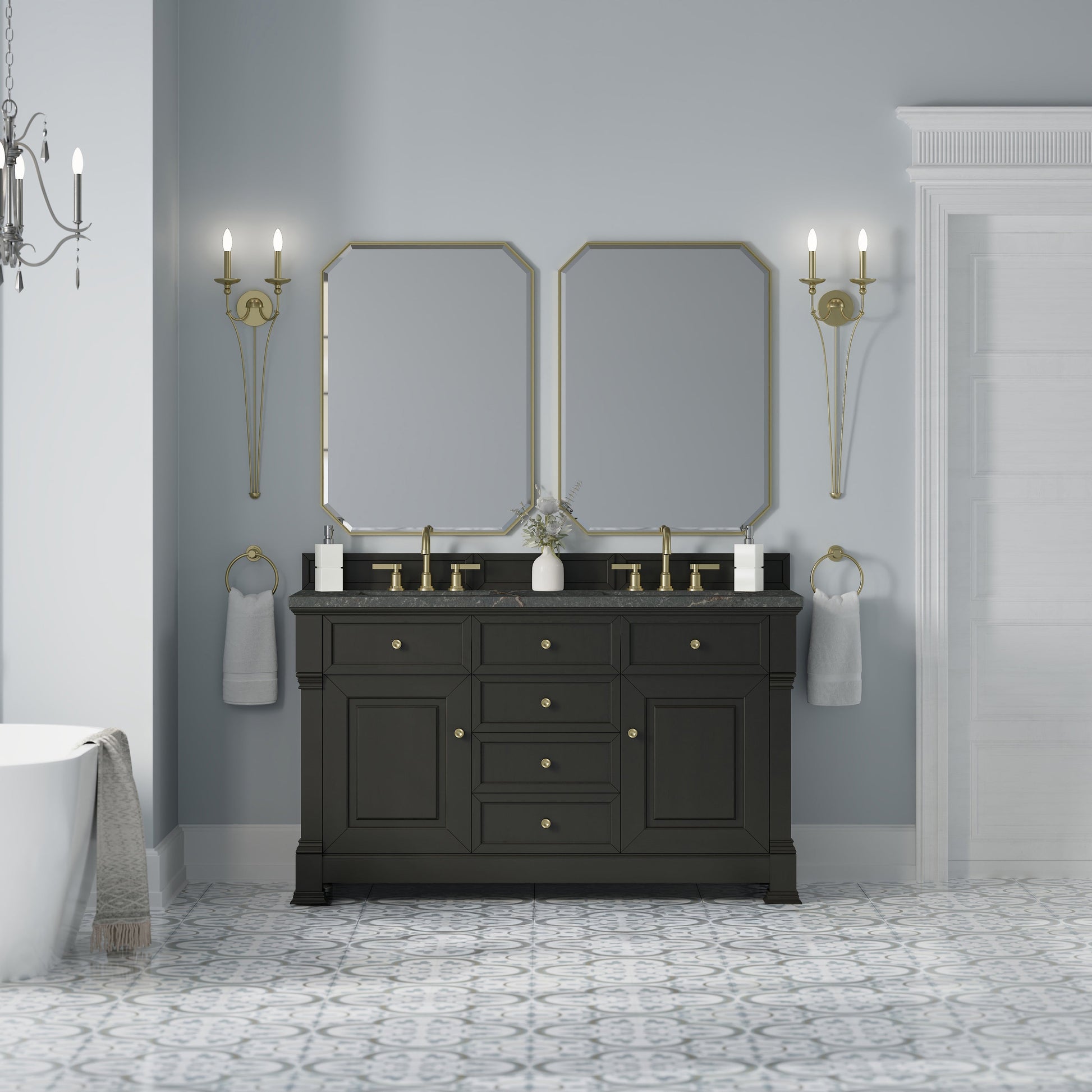 Black Onyx / Parisien Bleu - 3 Faucet Holes