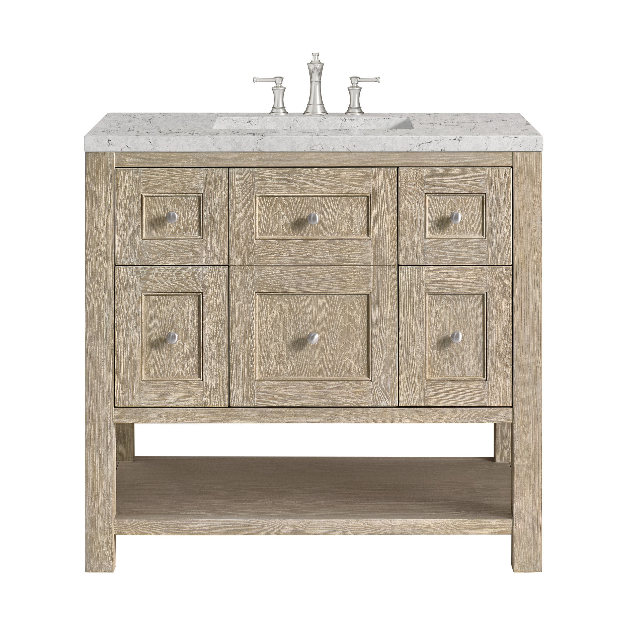 Whitewashed Oak / Eternal Jasmine Pearl - 3 Faucet Holes