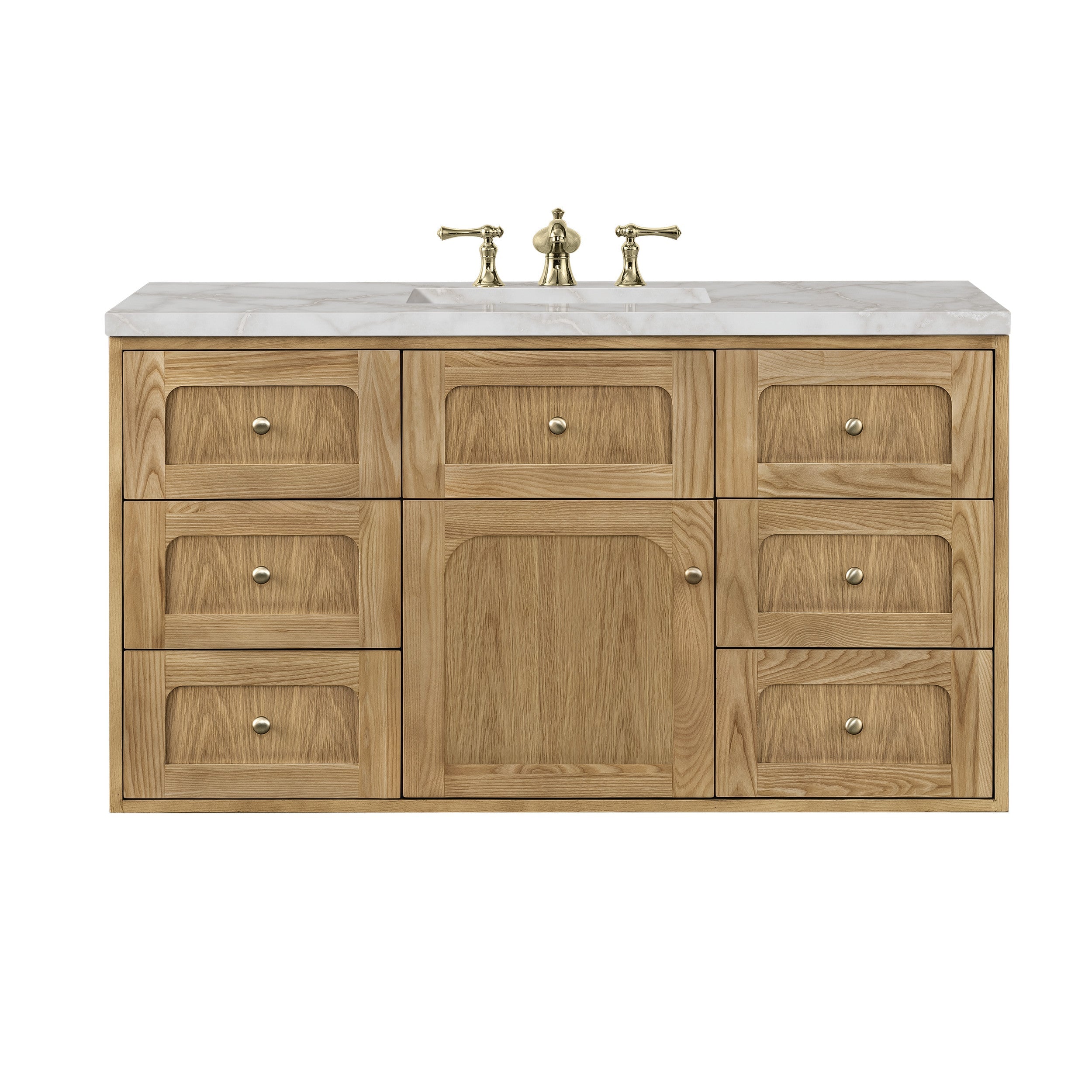 Light Natural Oak / Victorian Silver - 3 Faucet Holes