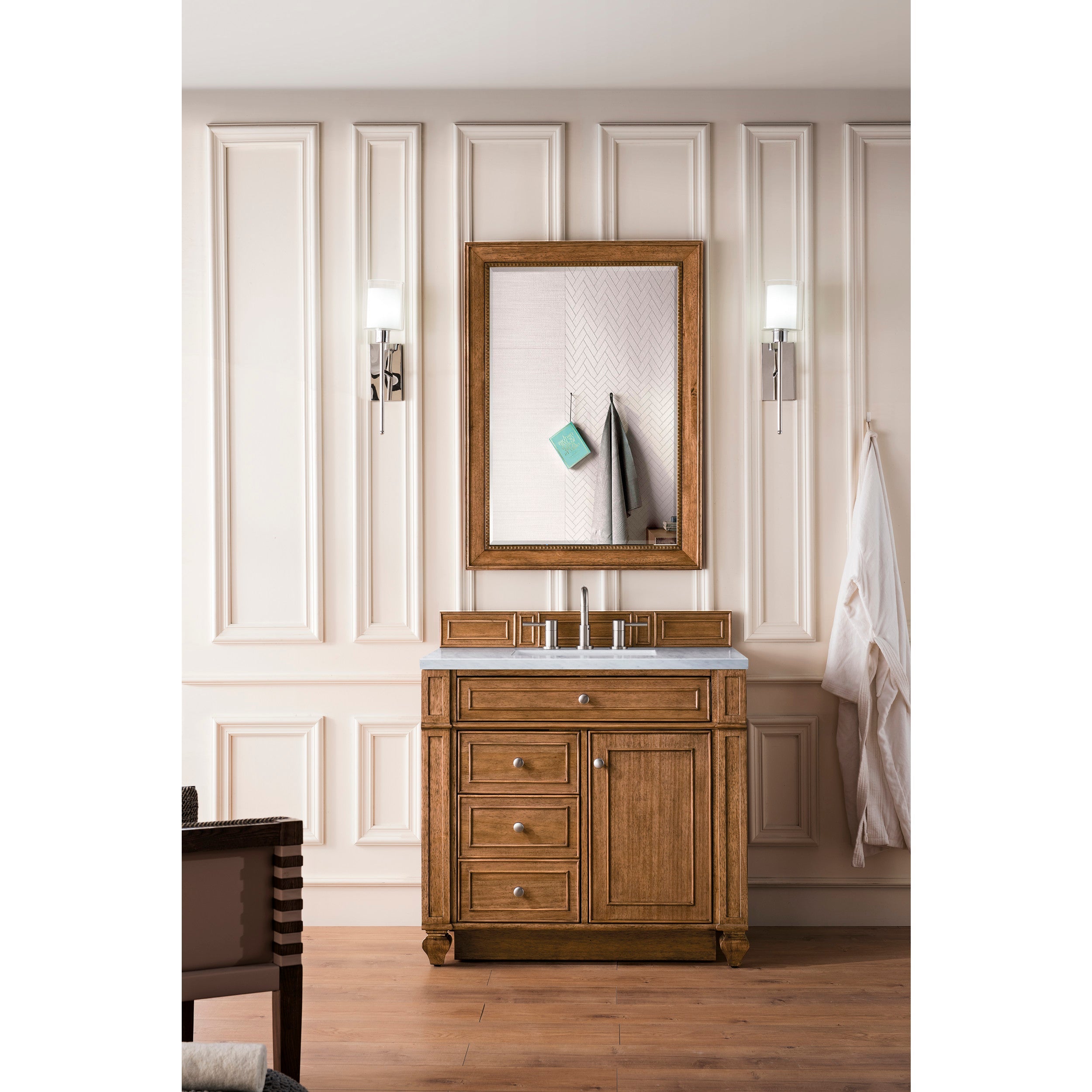 Saddle Brown / Carrara White - 3 Faucet Holes