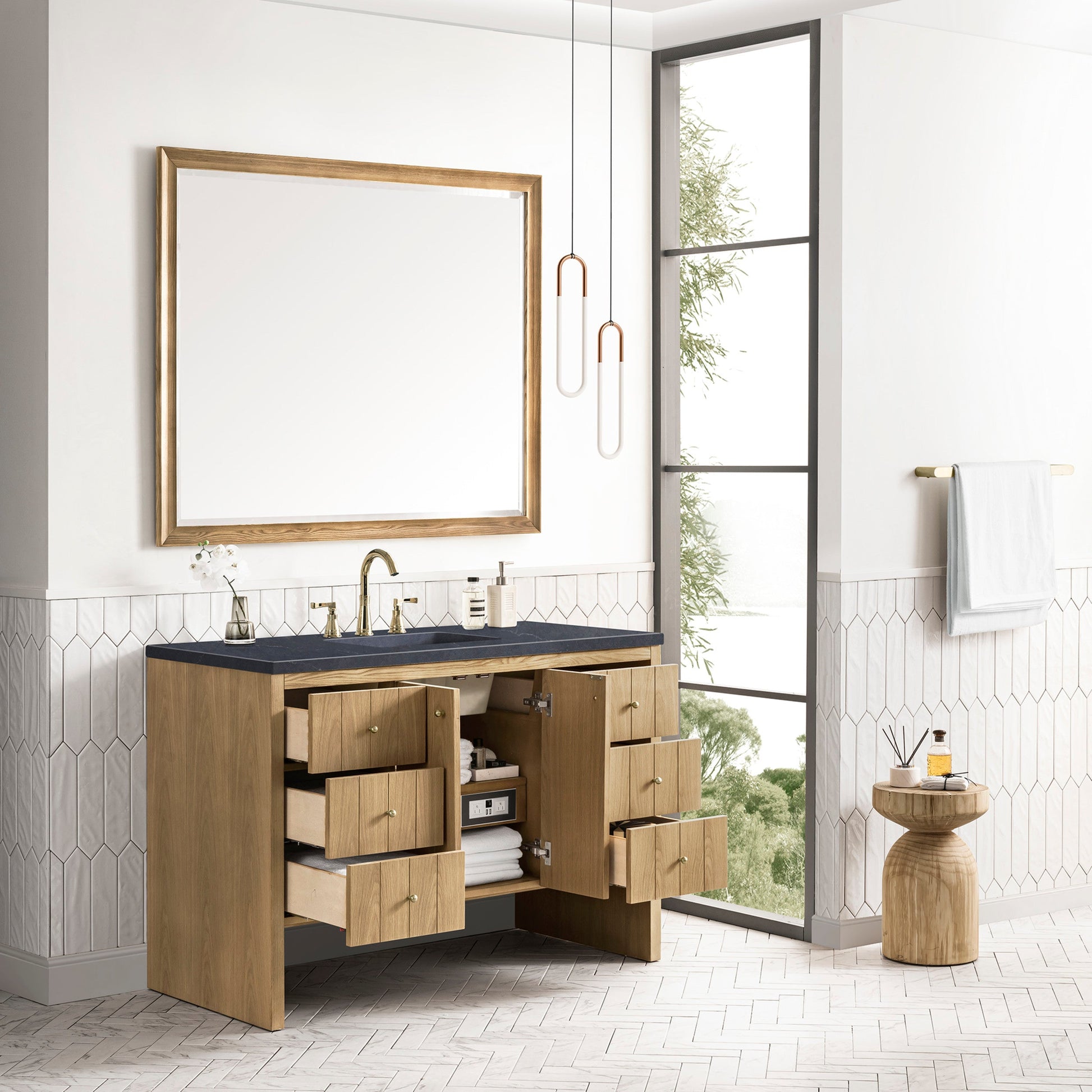 Light Natural Oak / Charcoal Soapstone - 3 Faucet Holes