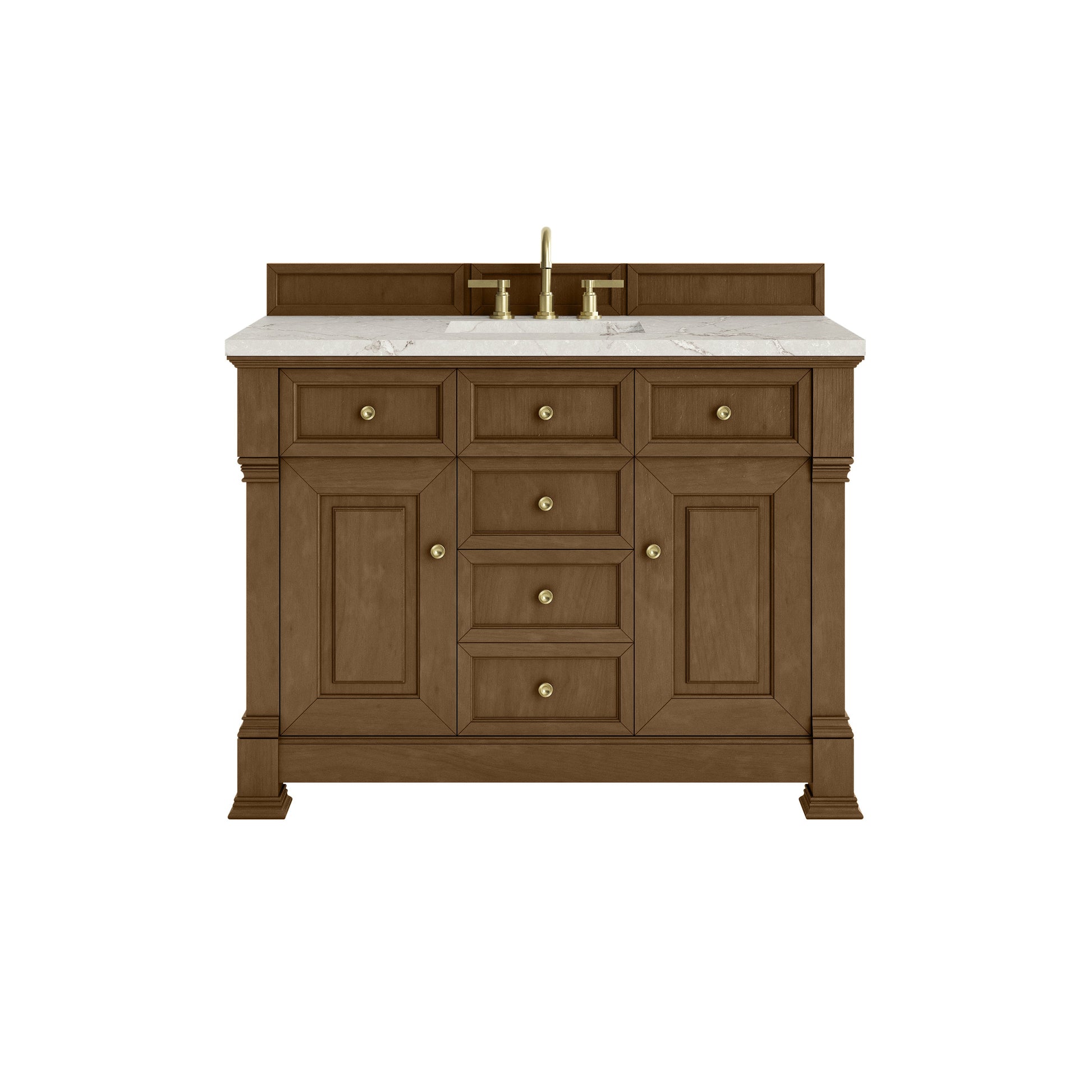 Honey Oak / Victorian Silver - 3 Faucet Holes