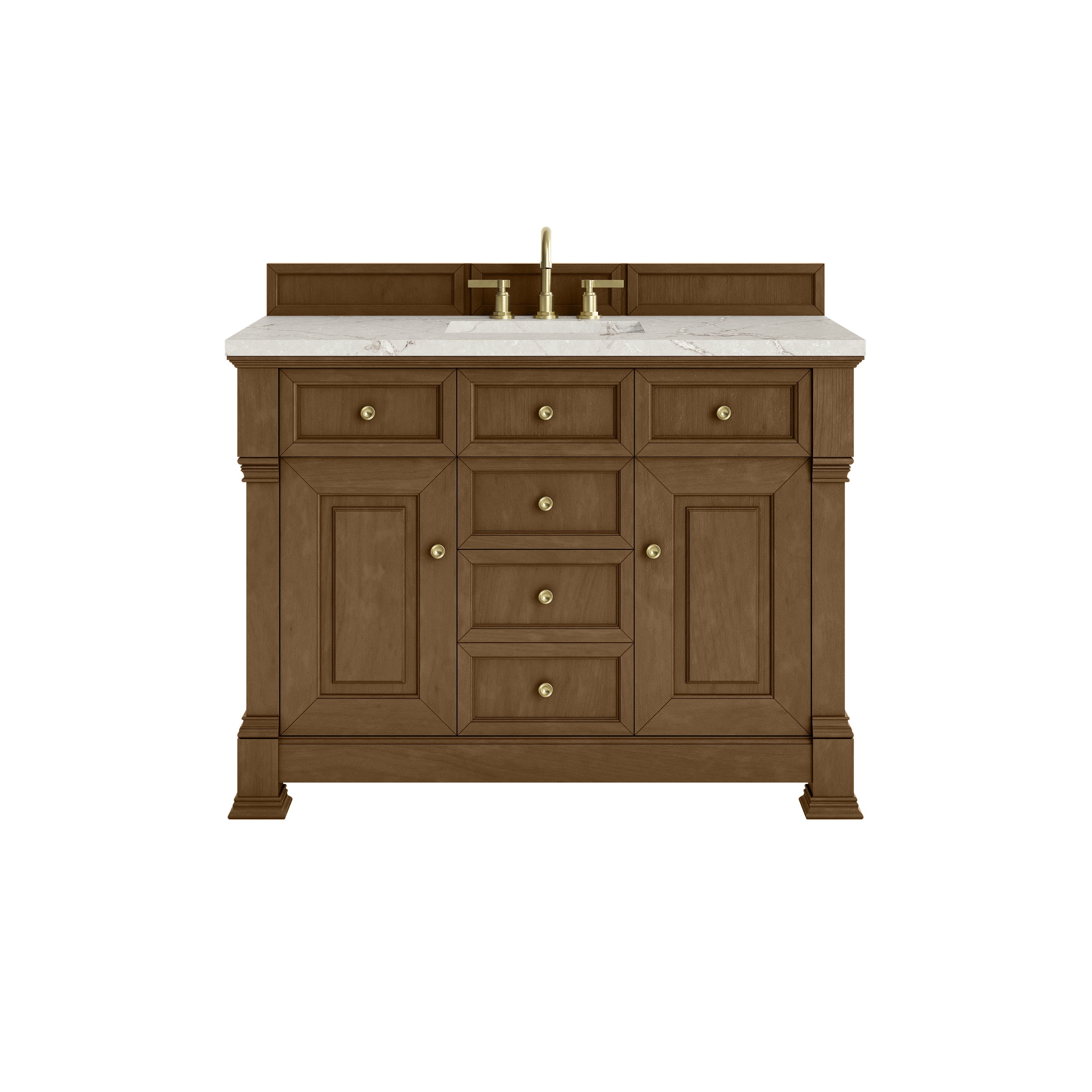 Honey Oak / Victorian Silver - 3 Faucet Holes