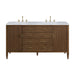 Mid-Century Walnut / Carrara White - 3 Faucet Holes