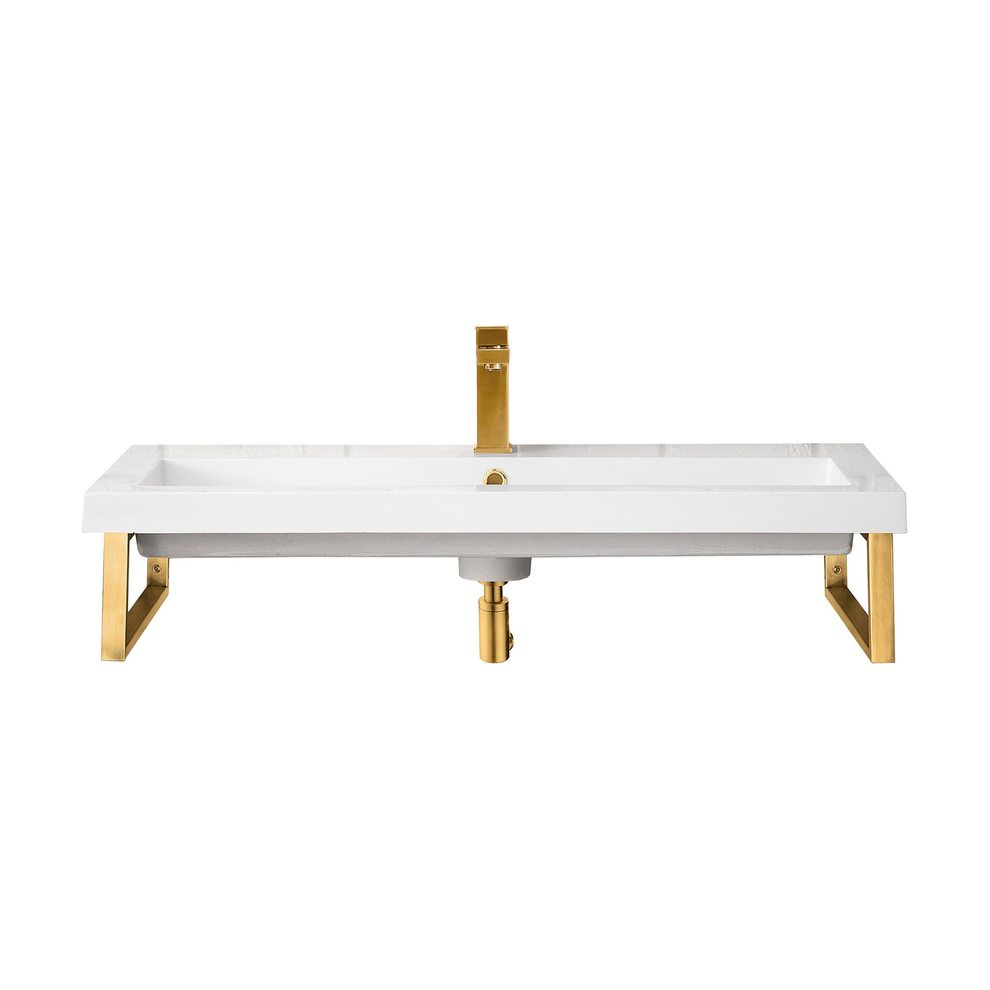 Radiant Gold / 39.5" White Glossy Composite Stone Top