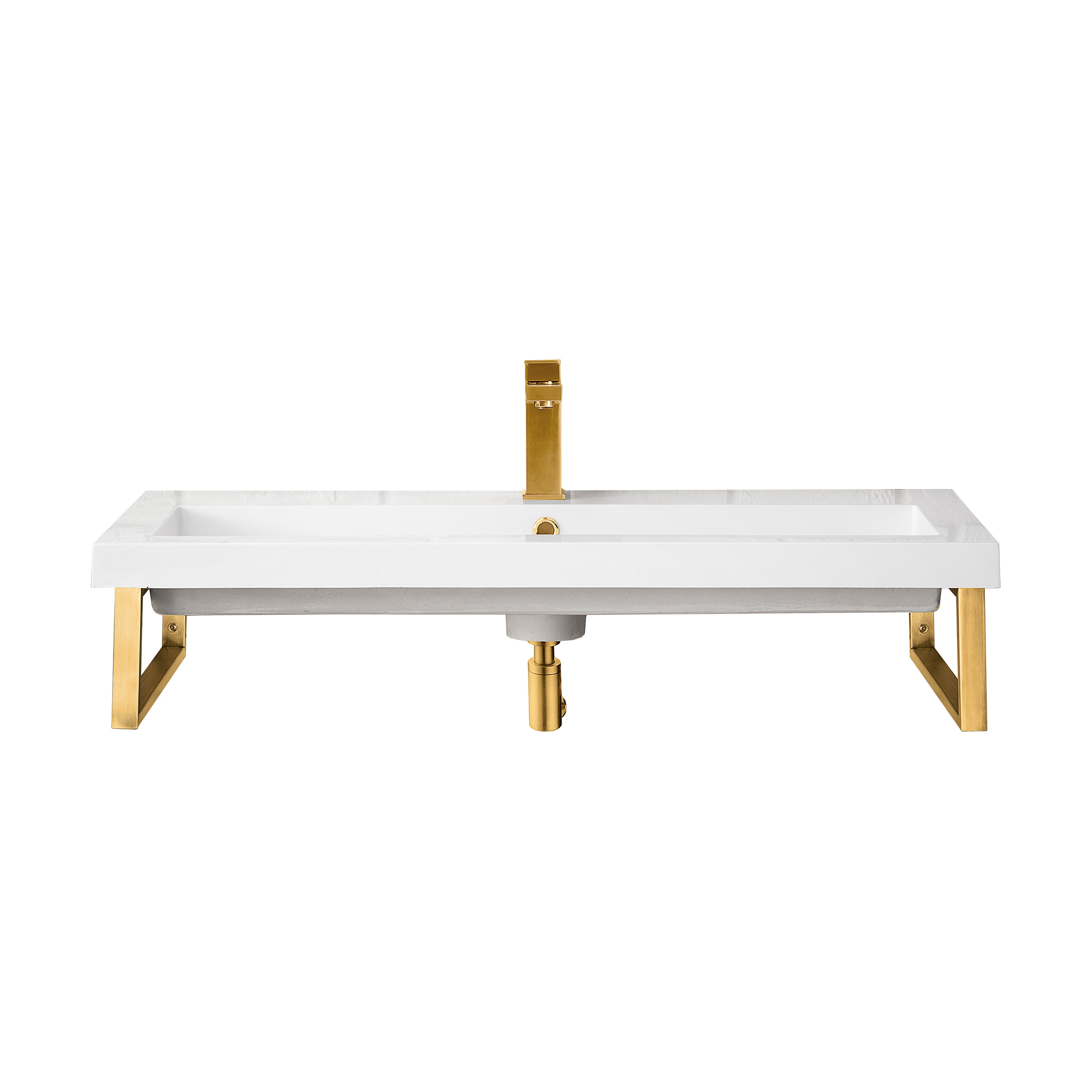 Radiant Gold / 39.5" White Glossy Composite Stone Top